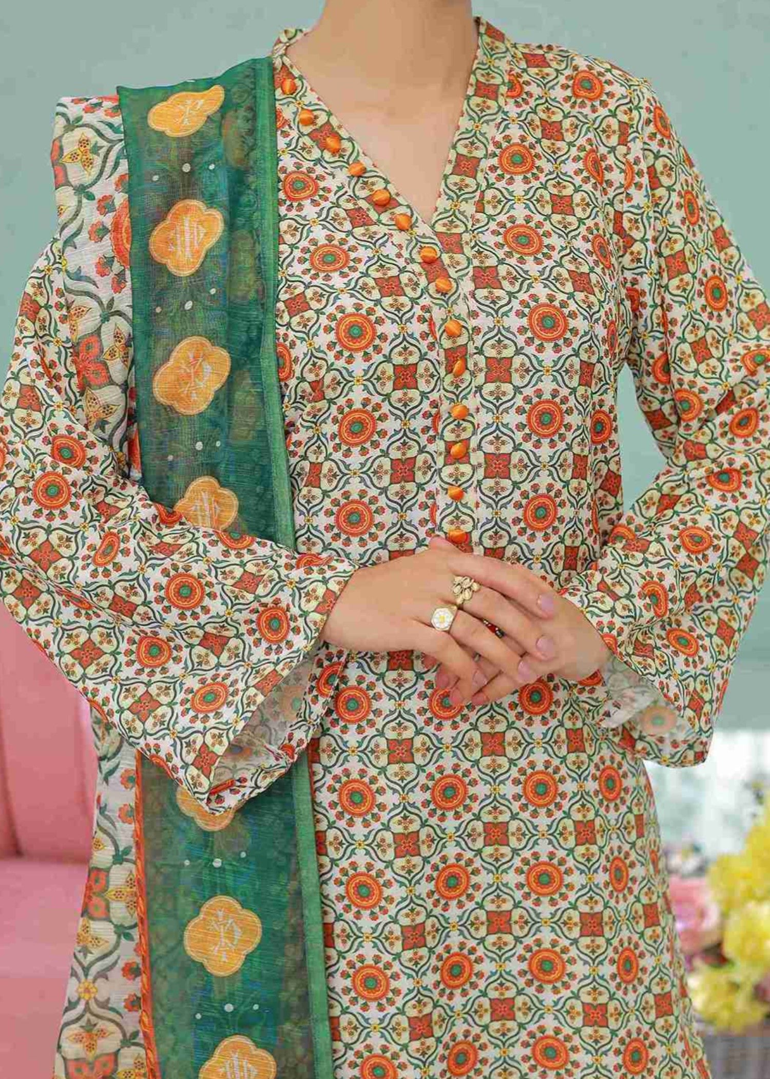 Zuruj Pret Ivory Garden (Farsh Shalwar) Women 3pcs