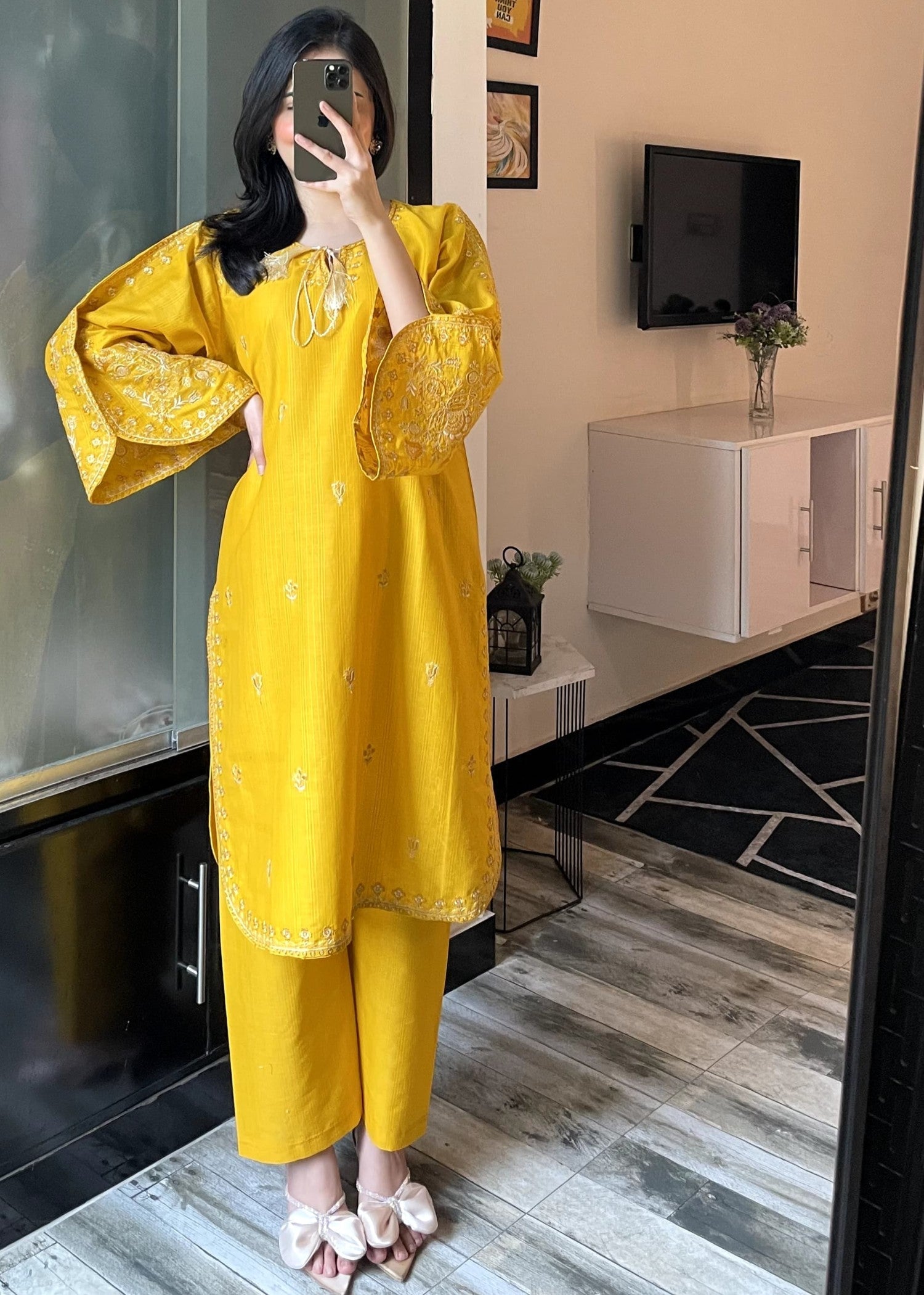 Tehzeeb Libas ZUNAIRA SUNSHINE MUSTARD Women 2pcs