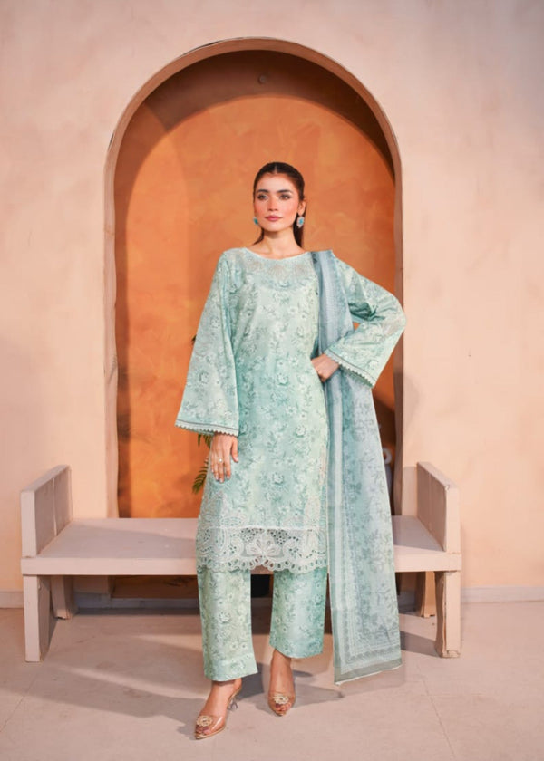 Shehroz Fashion AYEZA LAWN EMBROIDERY SUIT Women 3pcs