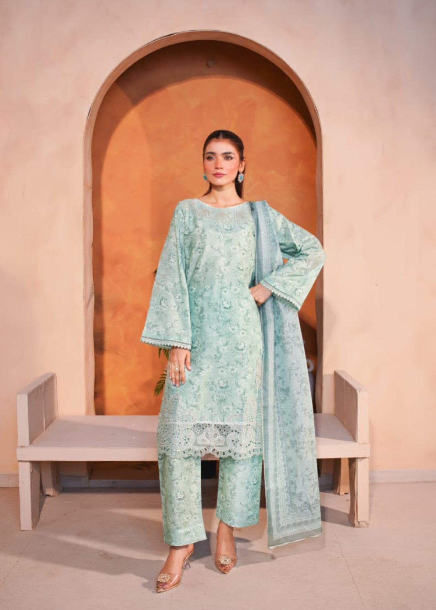 Shehroz Fashion AYEZA LAWN EMBROIDERY SUIT Women 3pcs