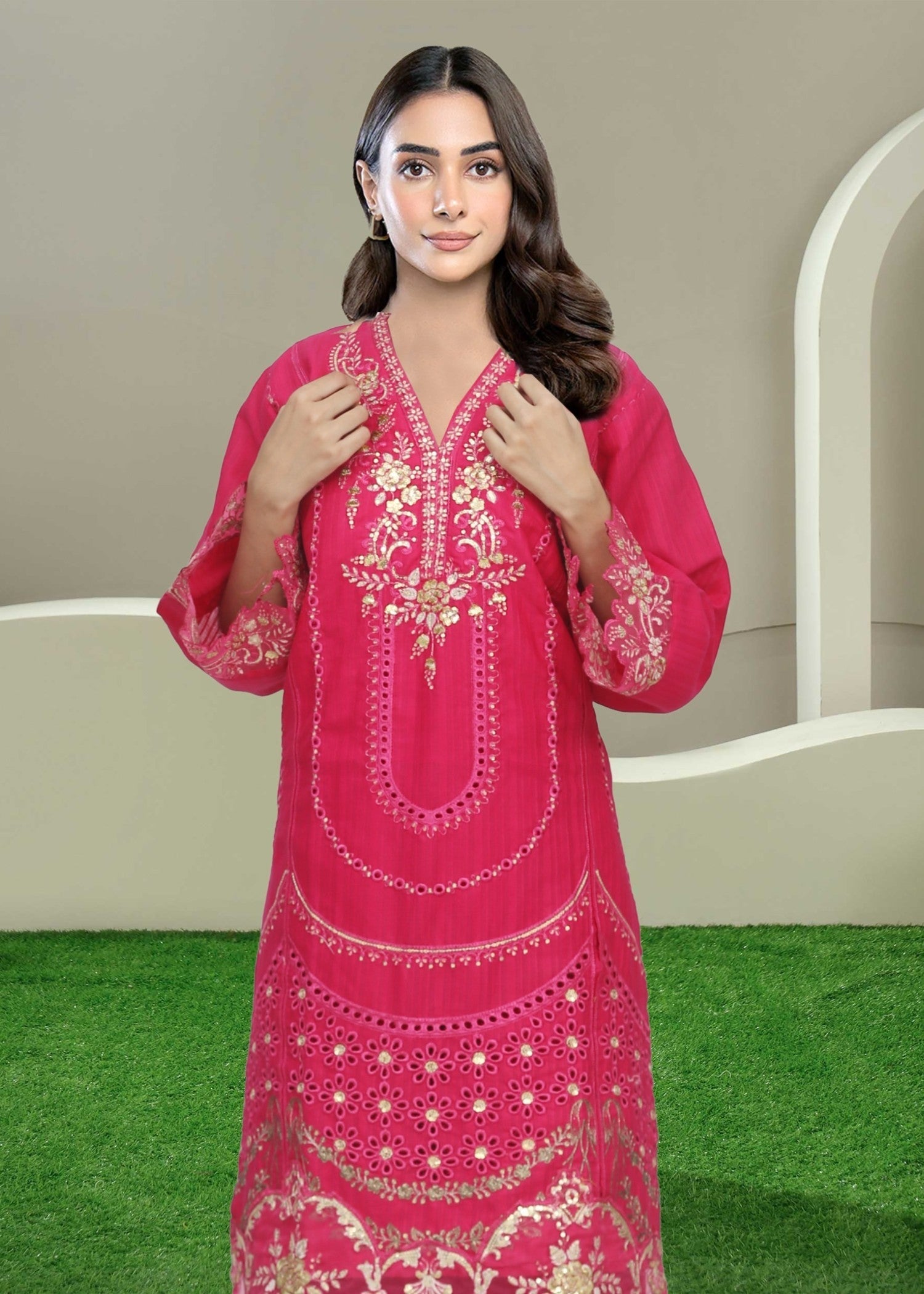 Esha Sehgal Studio Women Formal Dresses Hot pink Ready to Wear Women 2pcs