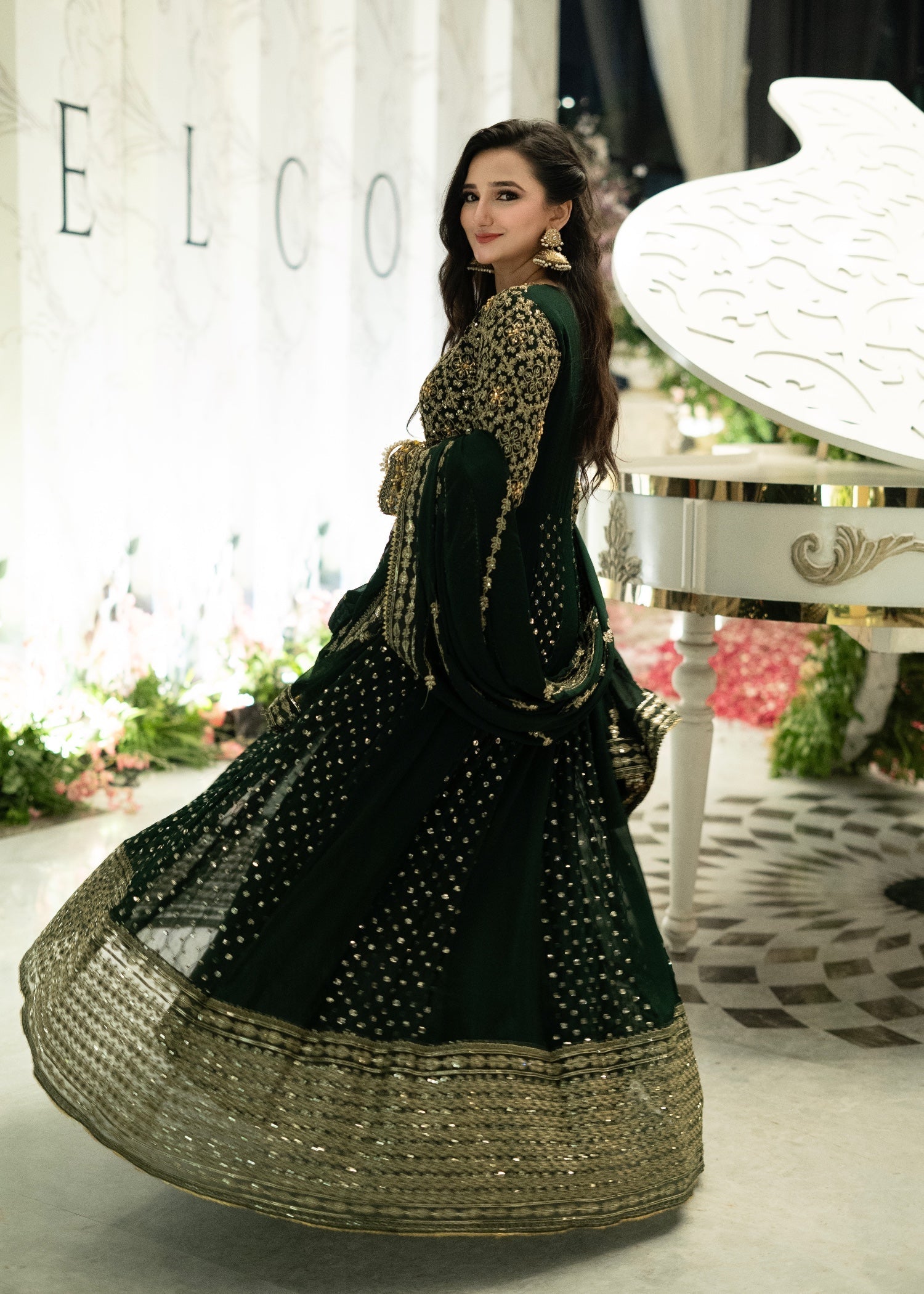 Suits By Sadia IMAAN GREEN CHIFFON MAXI Women 3pcs