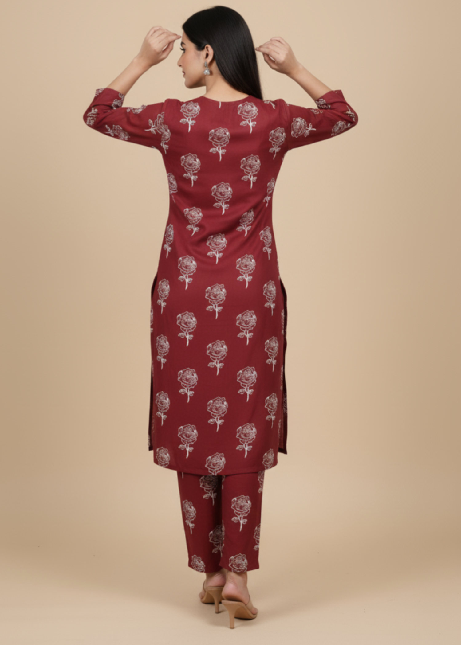 Anabya Garments Daily Luxe maroon Women 2pcs