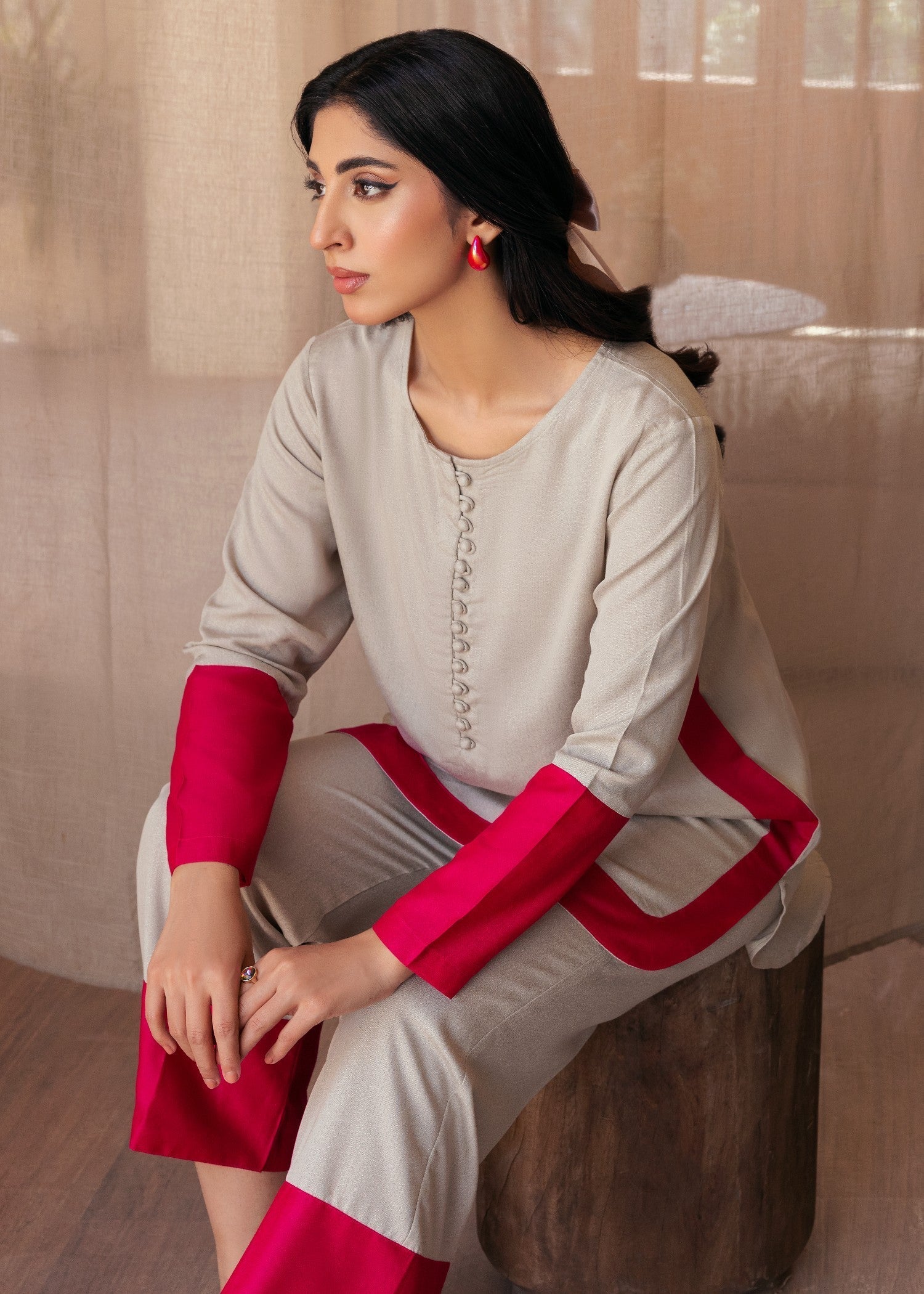 Ghonche Grey Co ord Set Women 2pcs