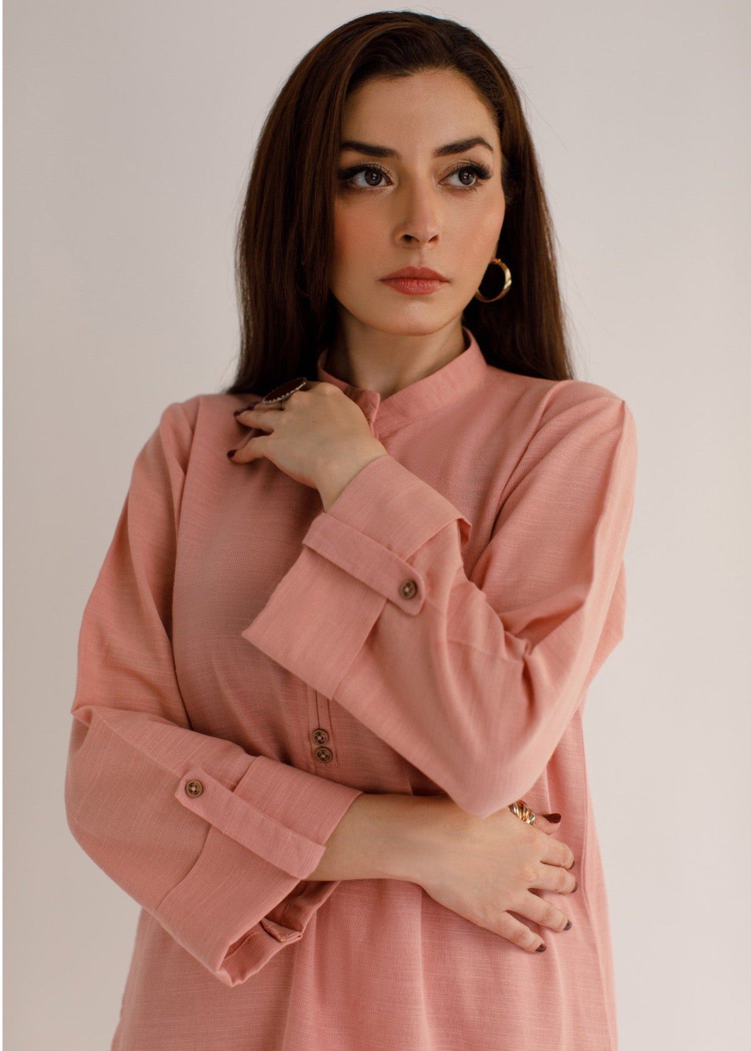 Peach Republic Tea Pink Khaddar Dress Women 2pcs