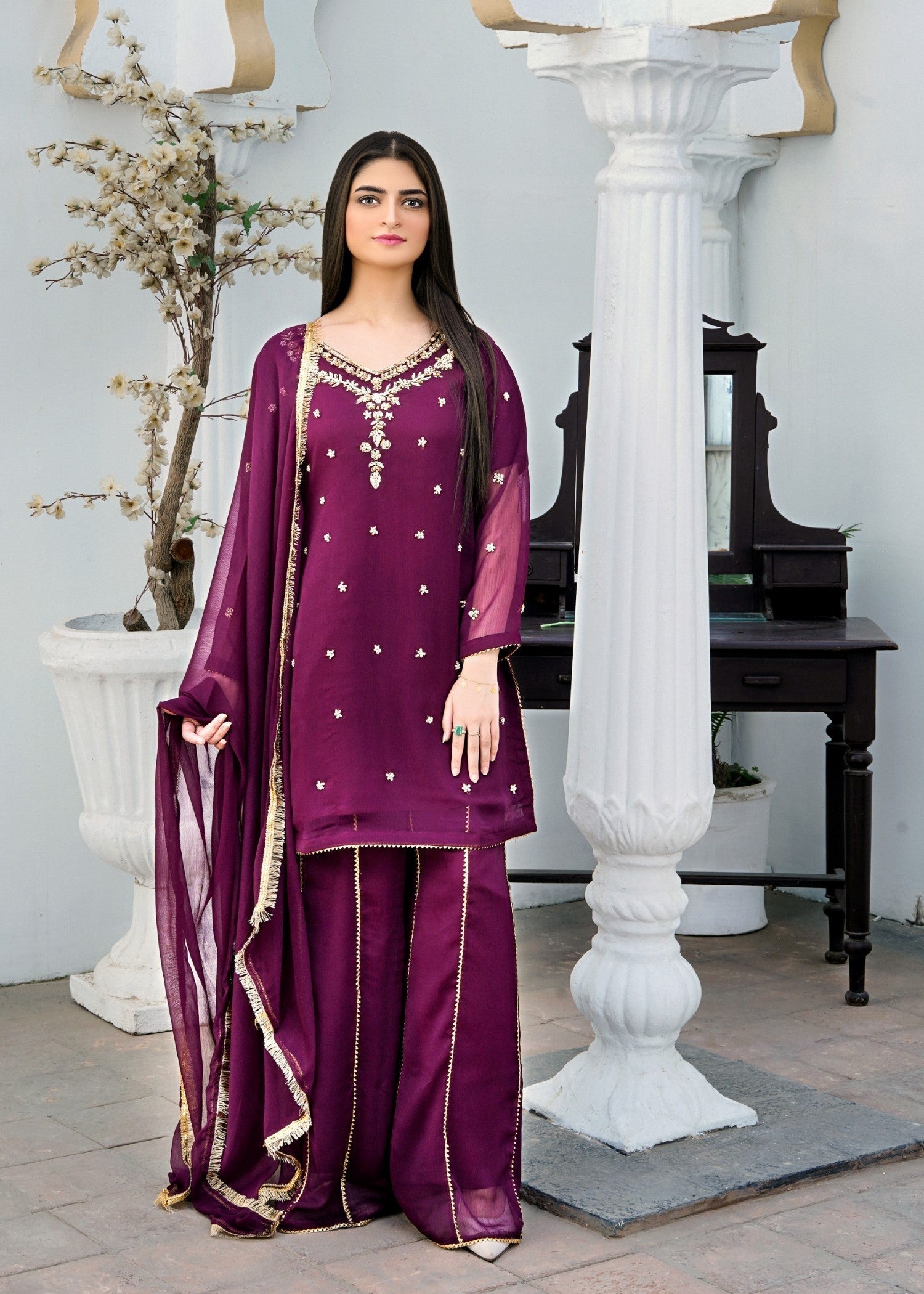 Miss & Mrs Chiffon ada p Women 3pcs