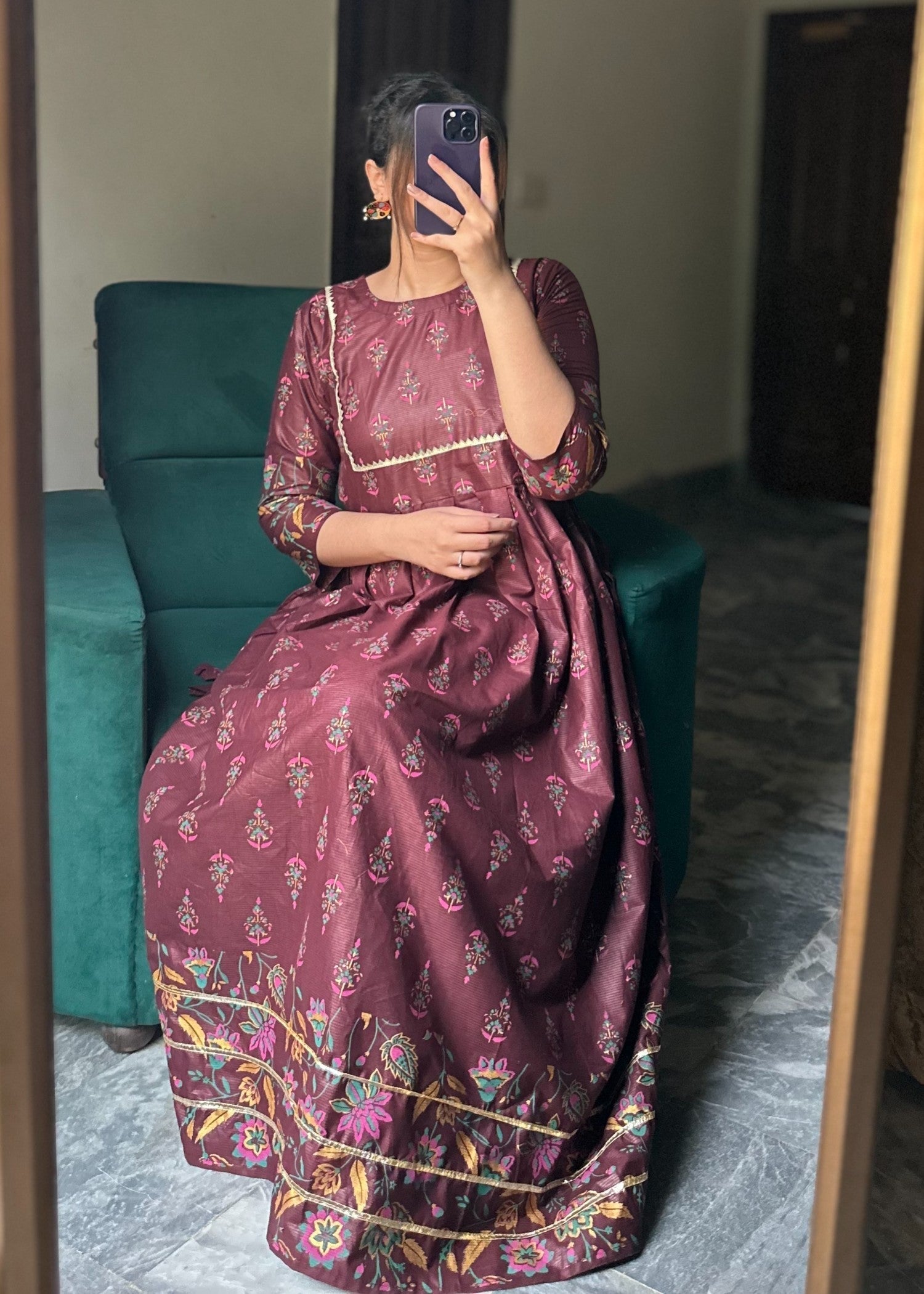 Tawakal Closet LACE MAXI MAROON Women 2pcs