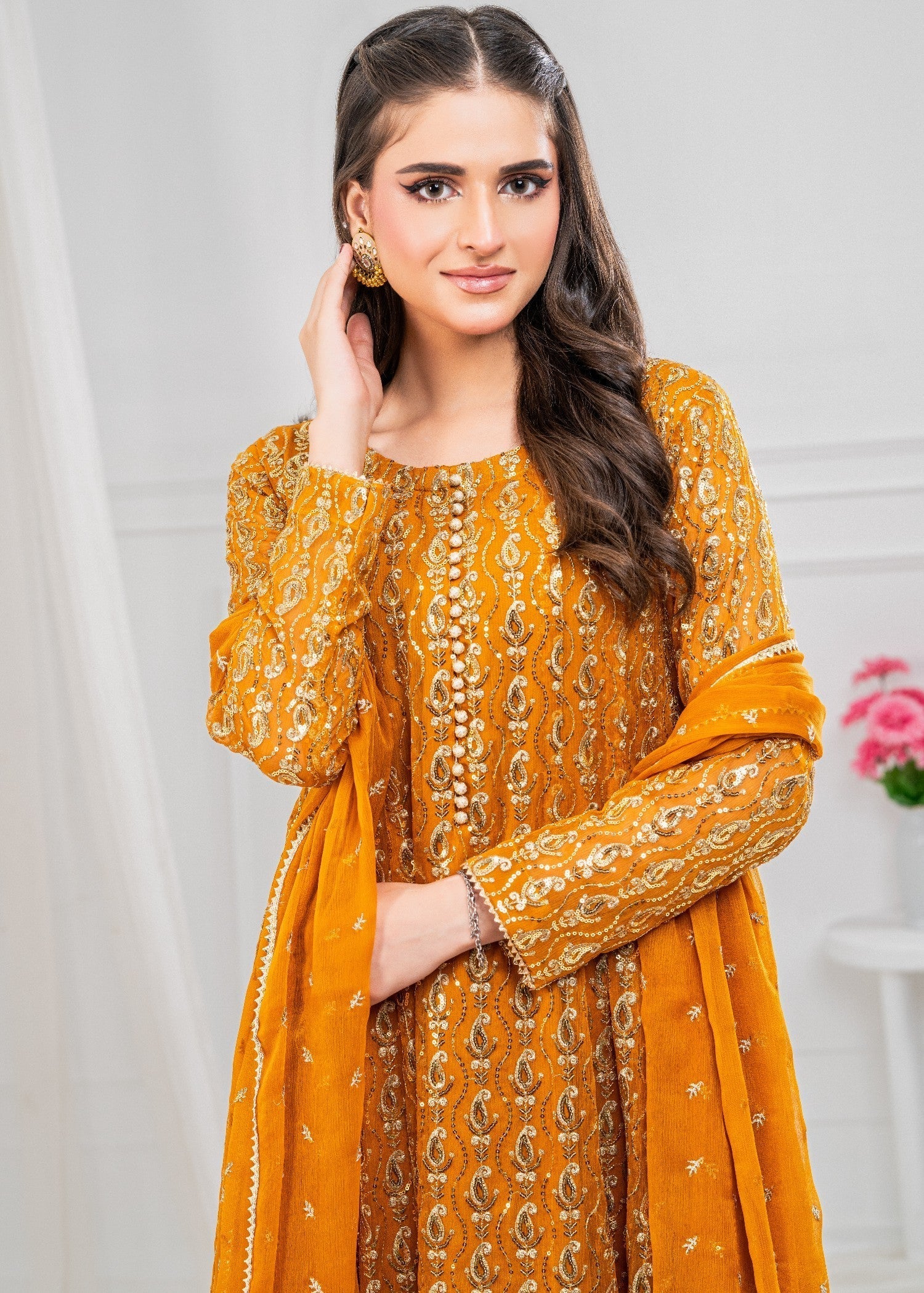 Ayesha Closet Shireen Gul Mustard Women 3pcs