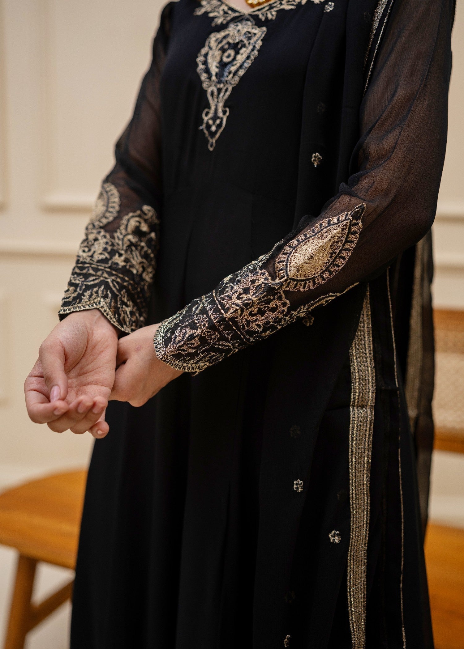 Alyssa BLACK MAXI ALL304 Women 3pcs