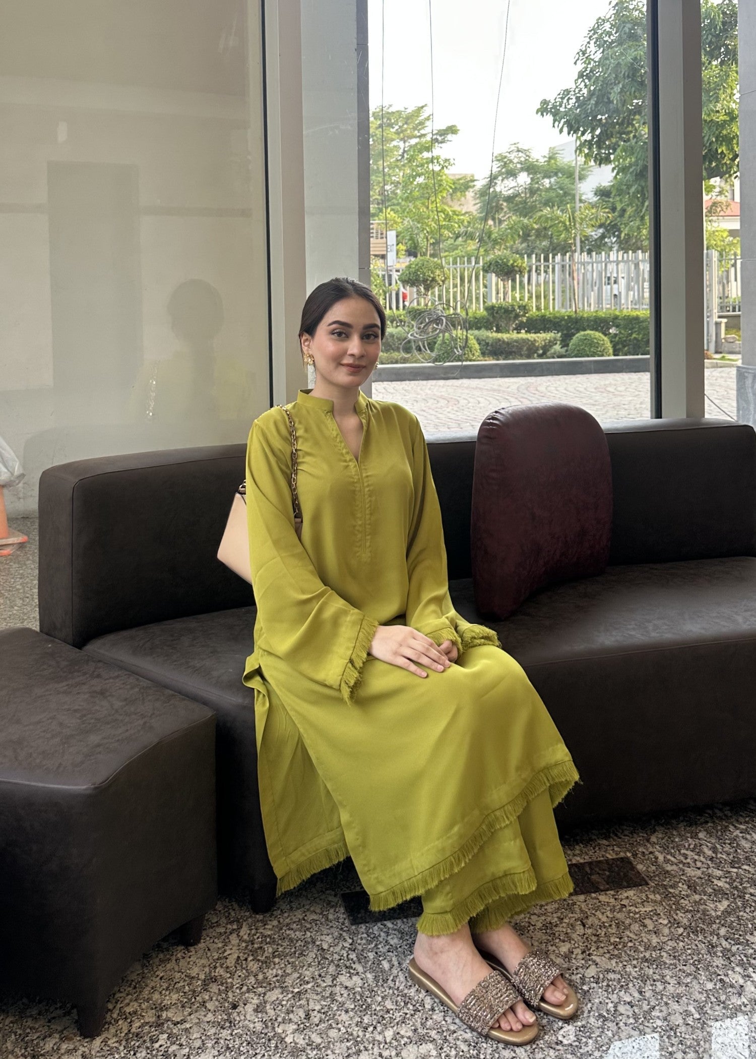 Zenyre Lime Glow Solid Set Women 2pcs