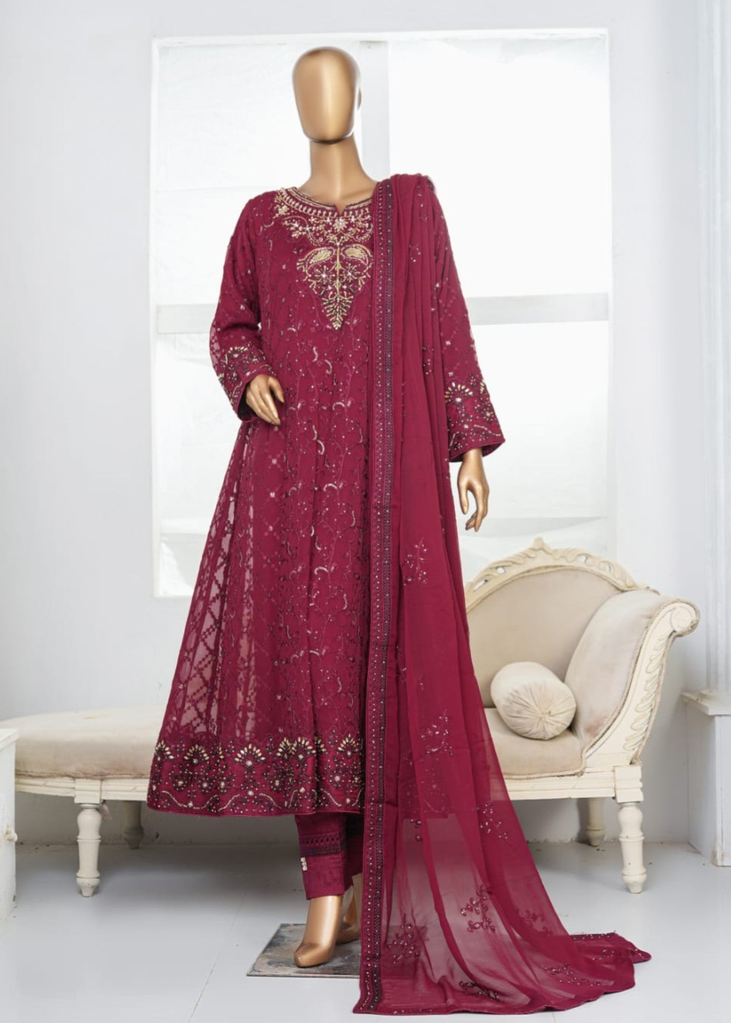 Ahmed Creations Kinza Magenta Women 3pcs