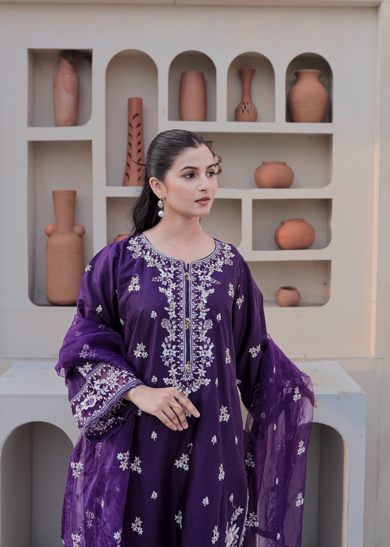 Shehroz Fashion ANARKALI LAWN EMBROIDERY SUIT Women 3pcs