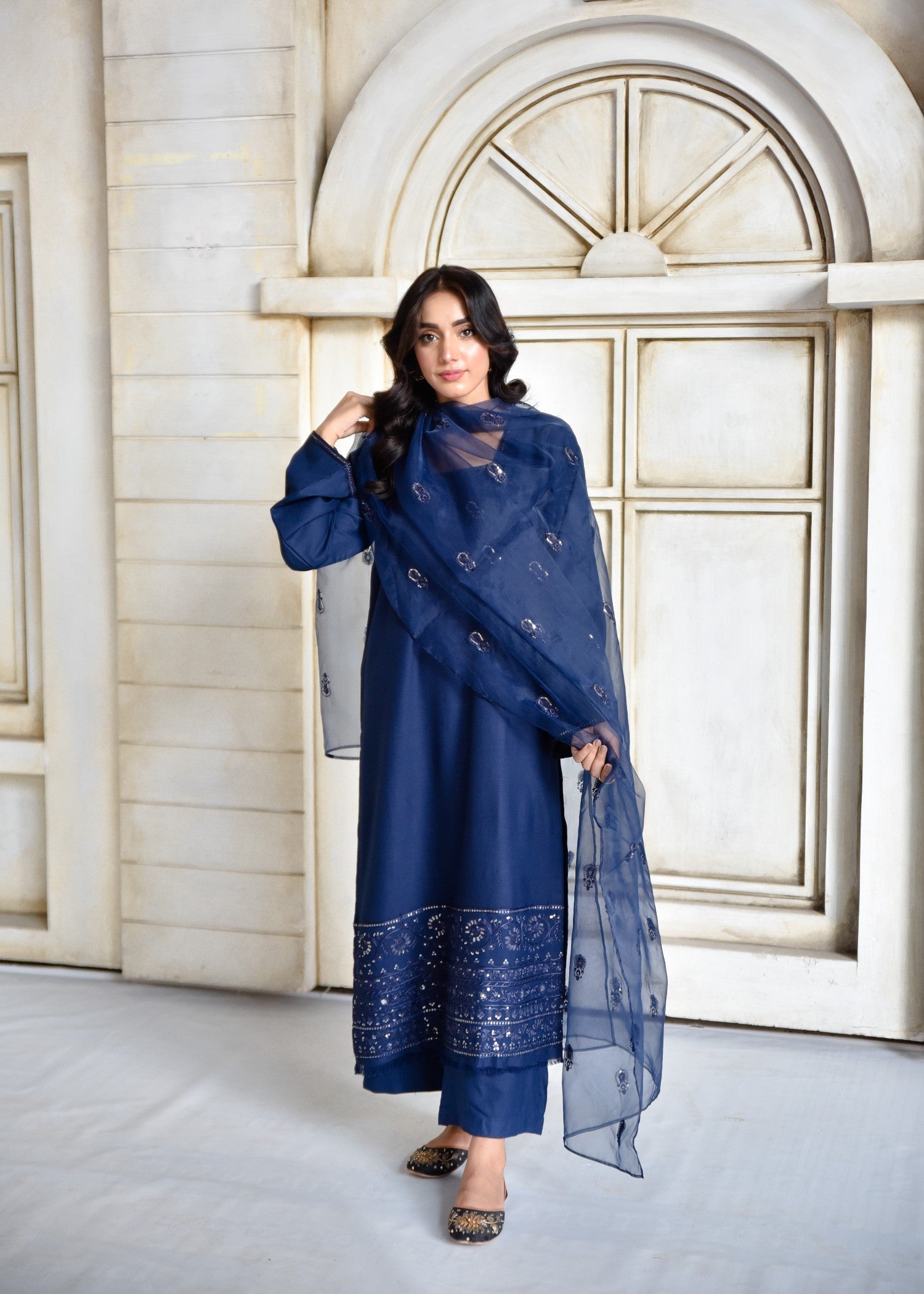 Maharani Official Azure Blue – Stylish Summer Suit for Women Women 3pcs