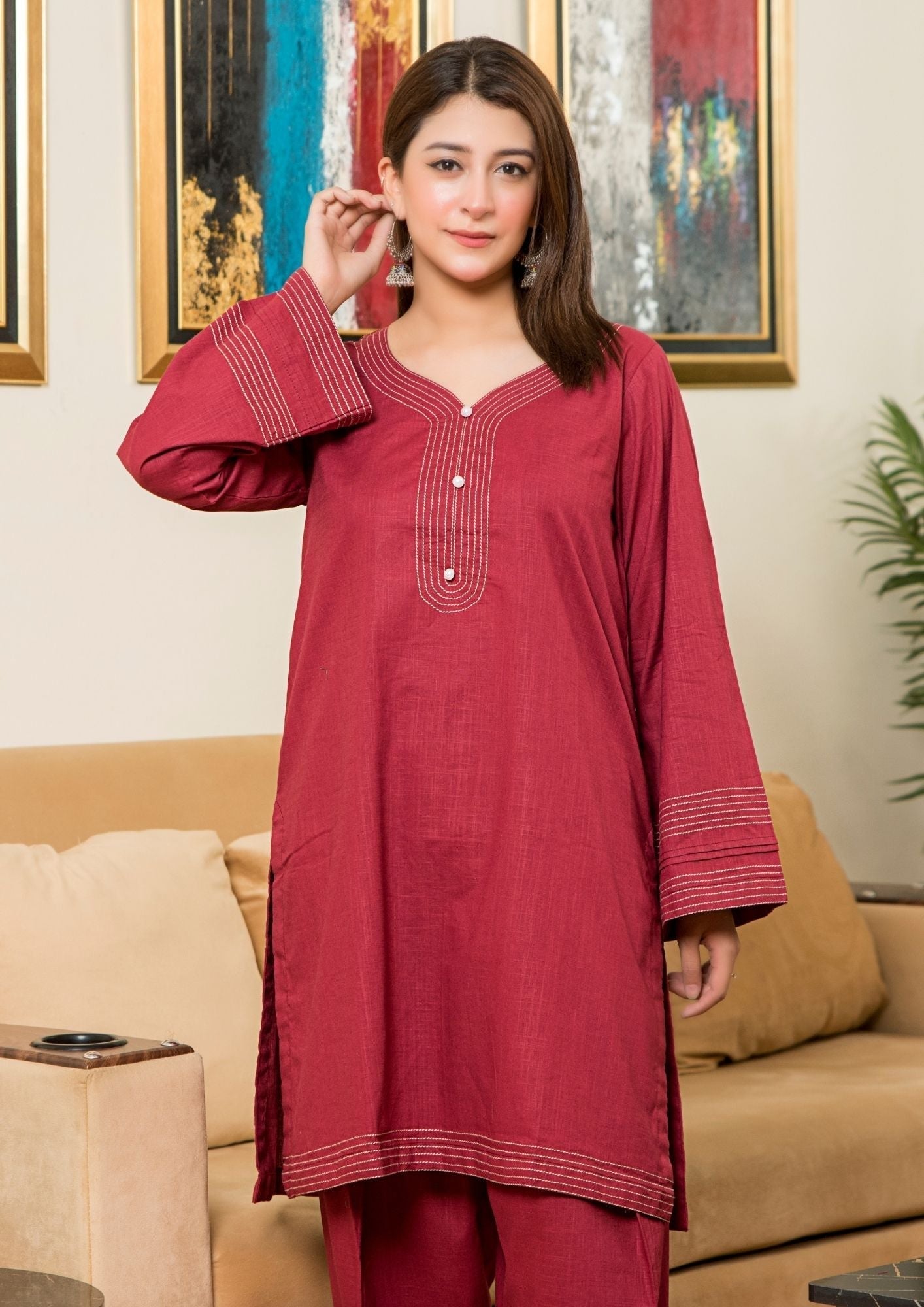 Yolo Pret Cotton Cord Set Rozana S25 0001 Women 2pcs