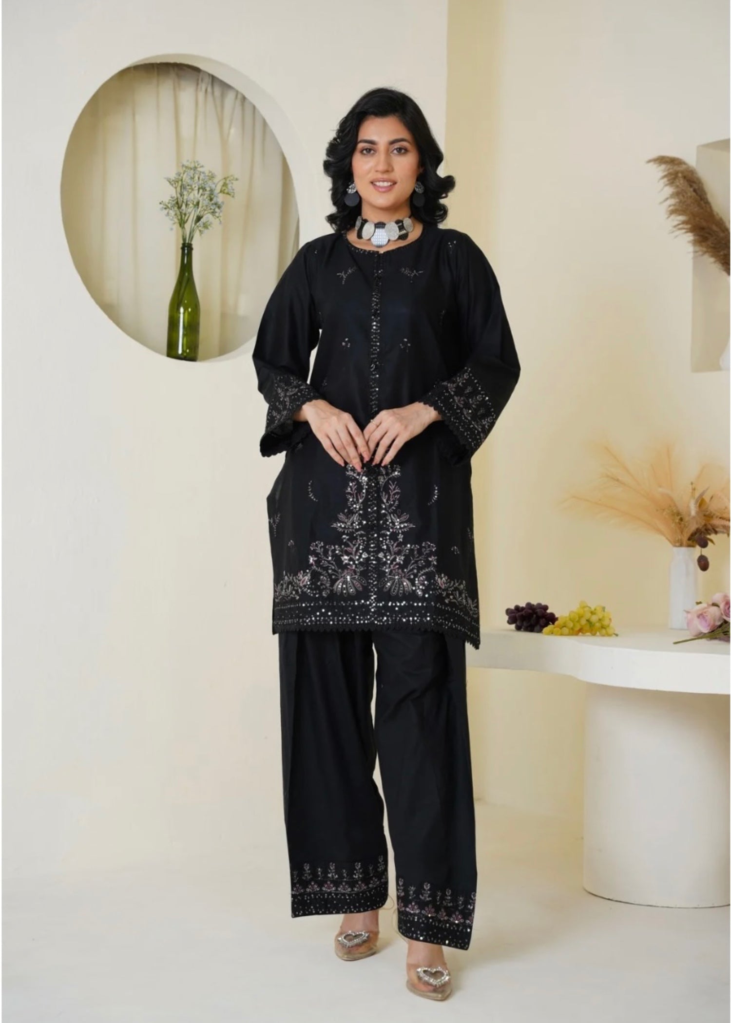 The Turkish Wear Turkish Black Set Women 2pcs