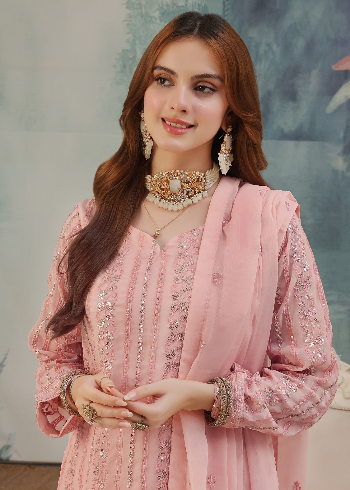 Abaan Zohan Chandni Tea Pink Women 3pcs