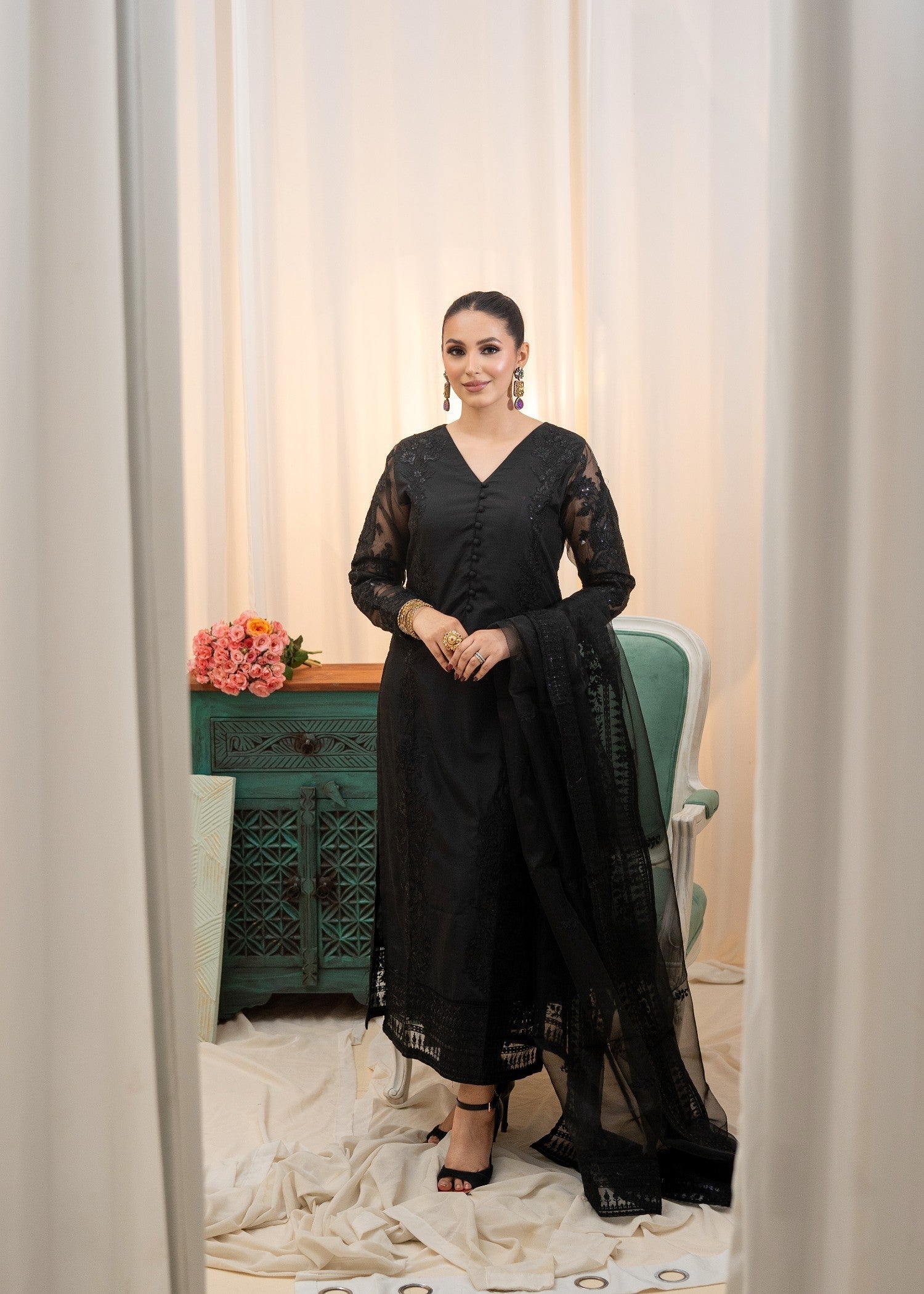 Alyssa Black rawsilk suit ALL305 Women 3pcs