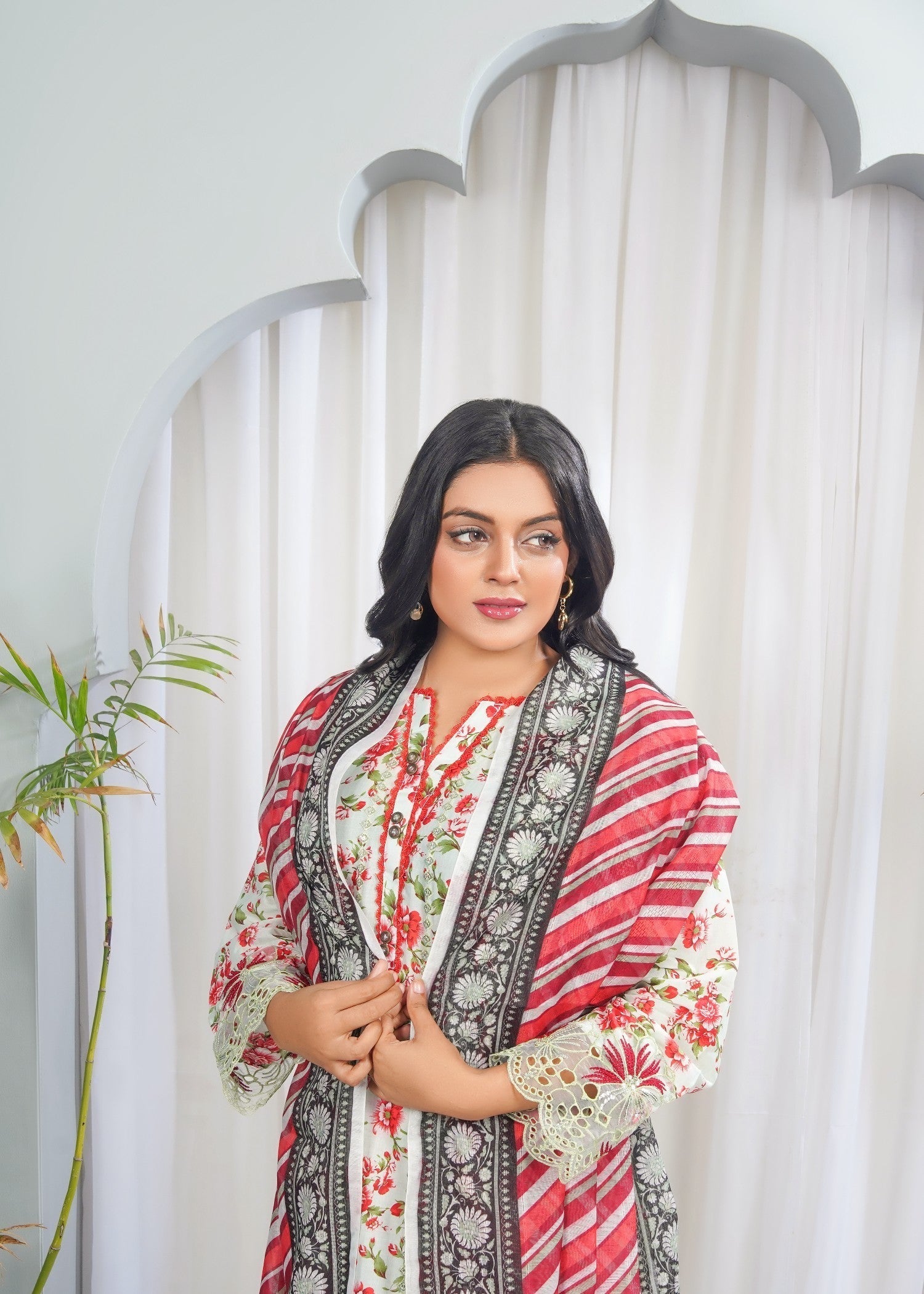 Dareechay Pistachio Green Print Suite FOP39 Women 3pcs