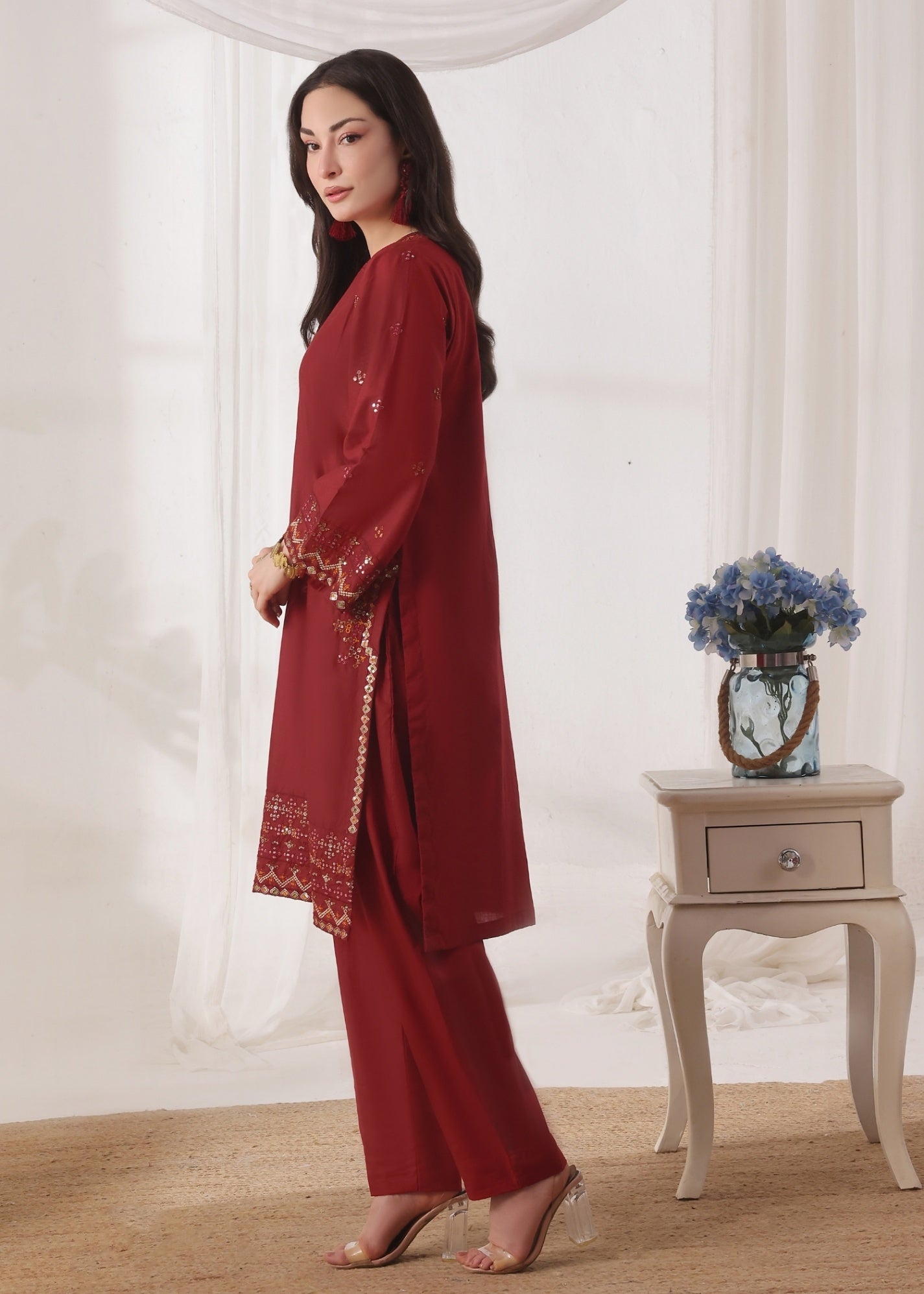 Ayra Pret Mehar Maroon Women 2pcs