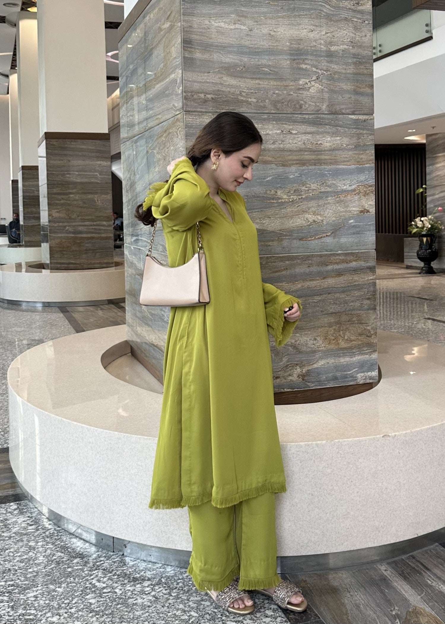 Zenyre Lime Glow Solid Set Women 2pcs