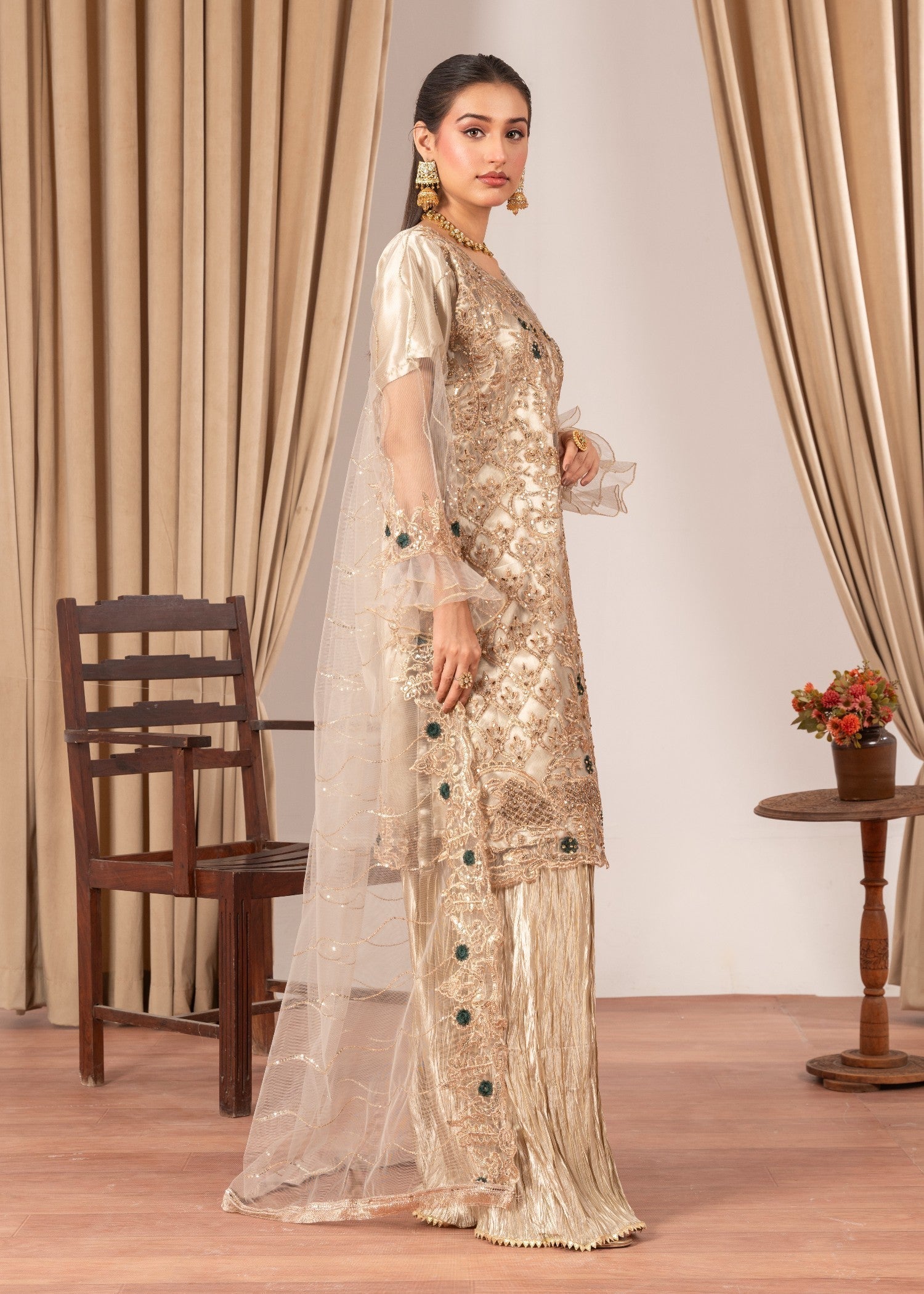 Four Season Boutique MALHAAR CRUSH GOLD Women 3pcs