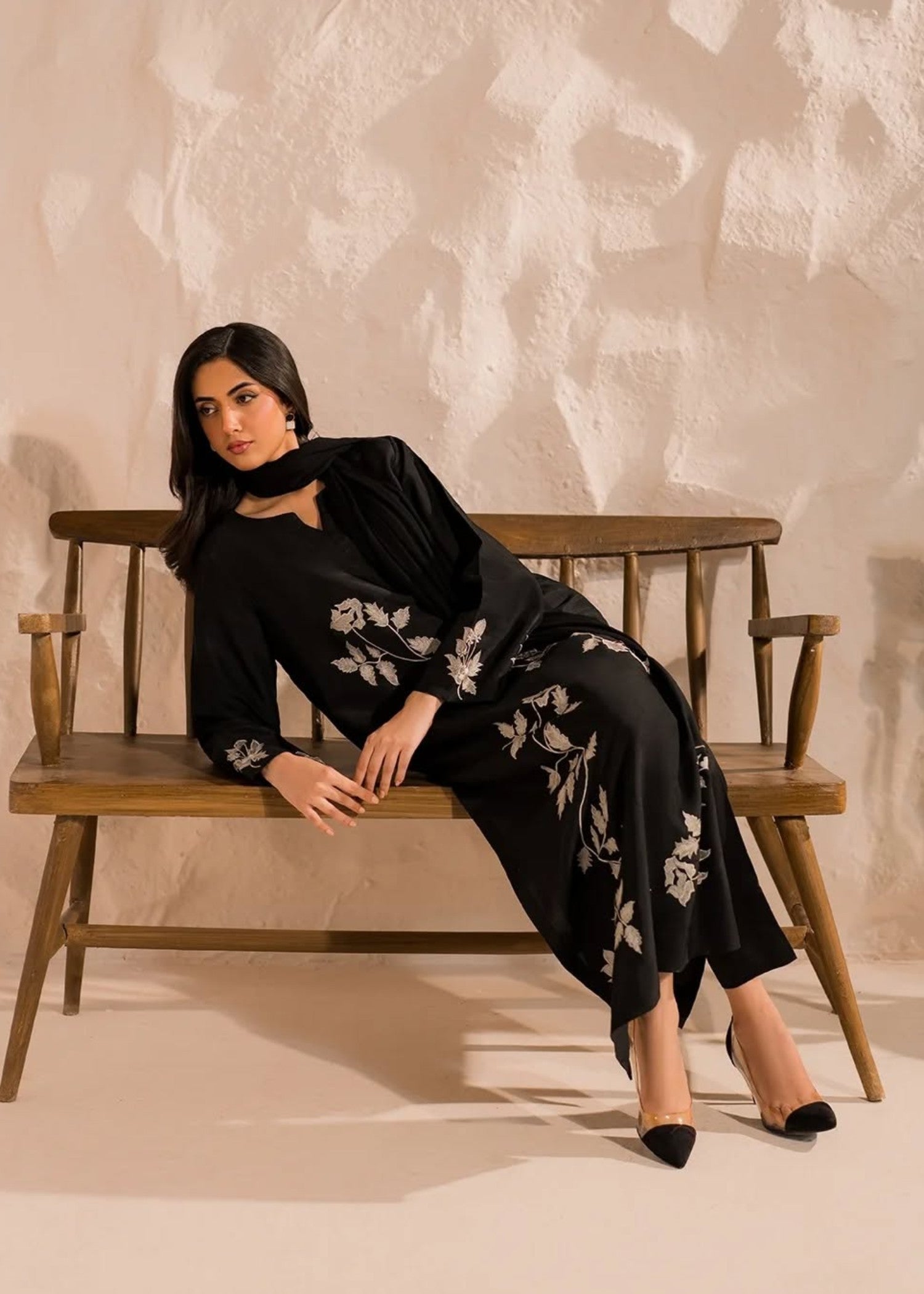 Kashqai Reeva Embroidered Black Women 3pcs