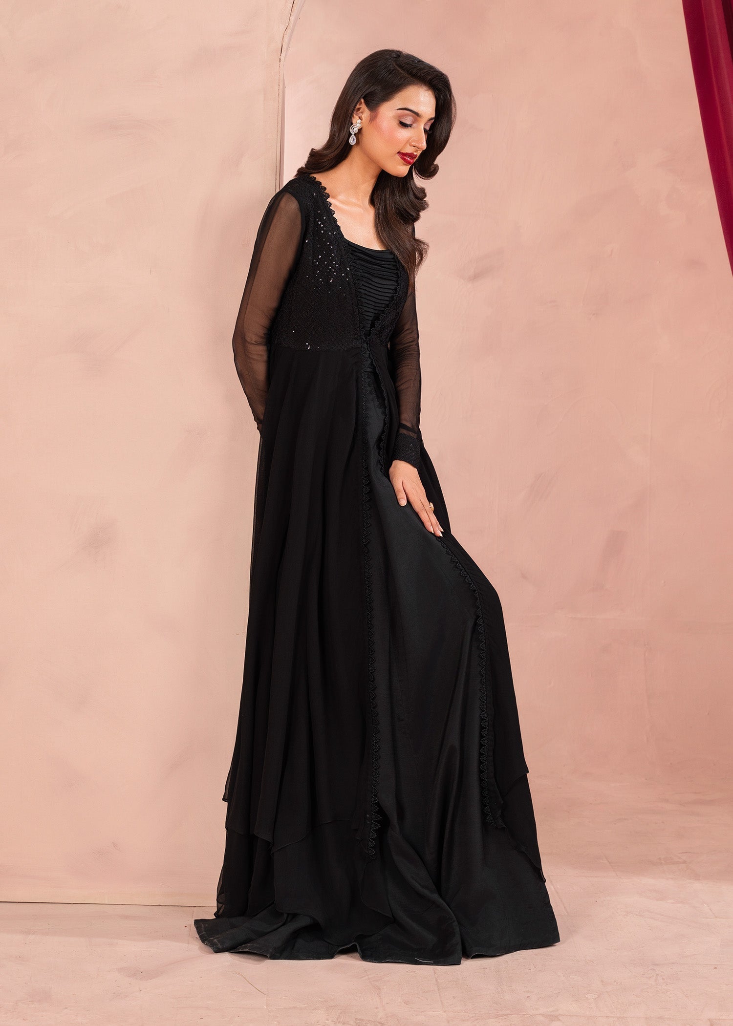 Rang-e-Haya Moon Veil (Black) Women 3pcs