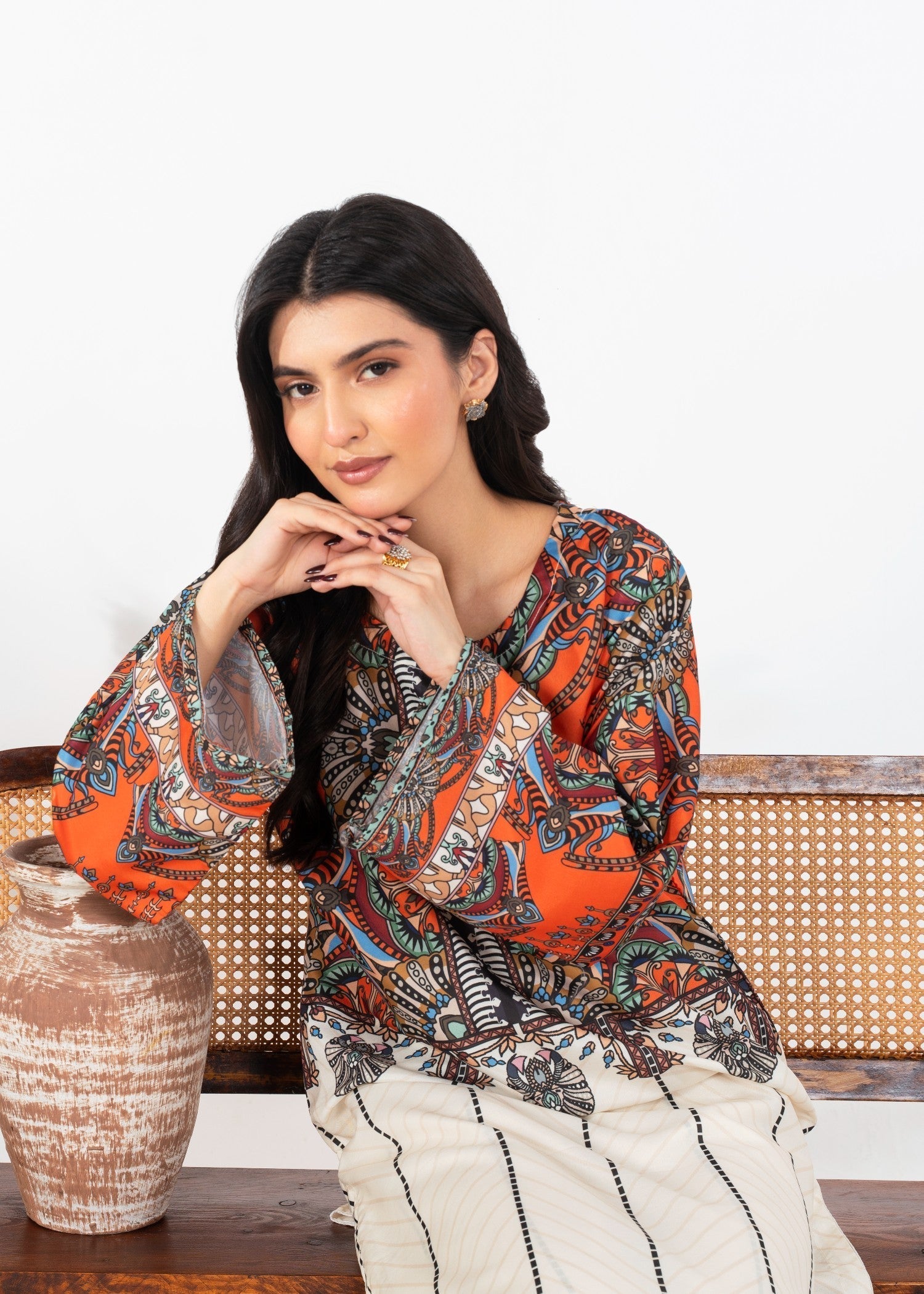 Stylish Collection ORANGE BLOOM Women 2pcs