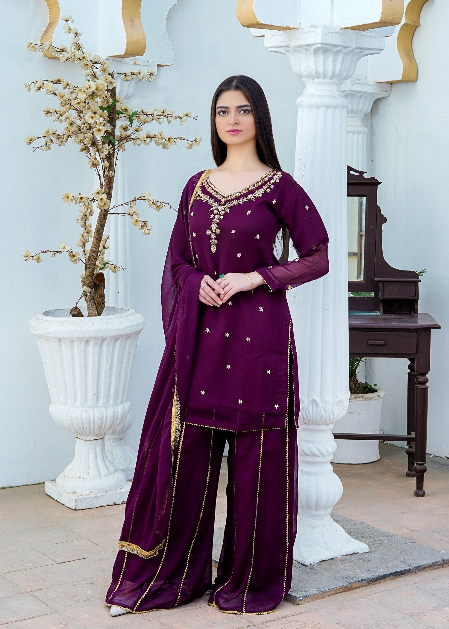 Miss & Mrs Chiffon ada p Women 3pcs