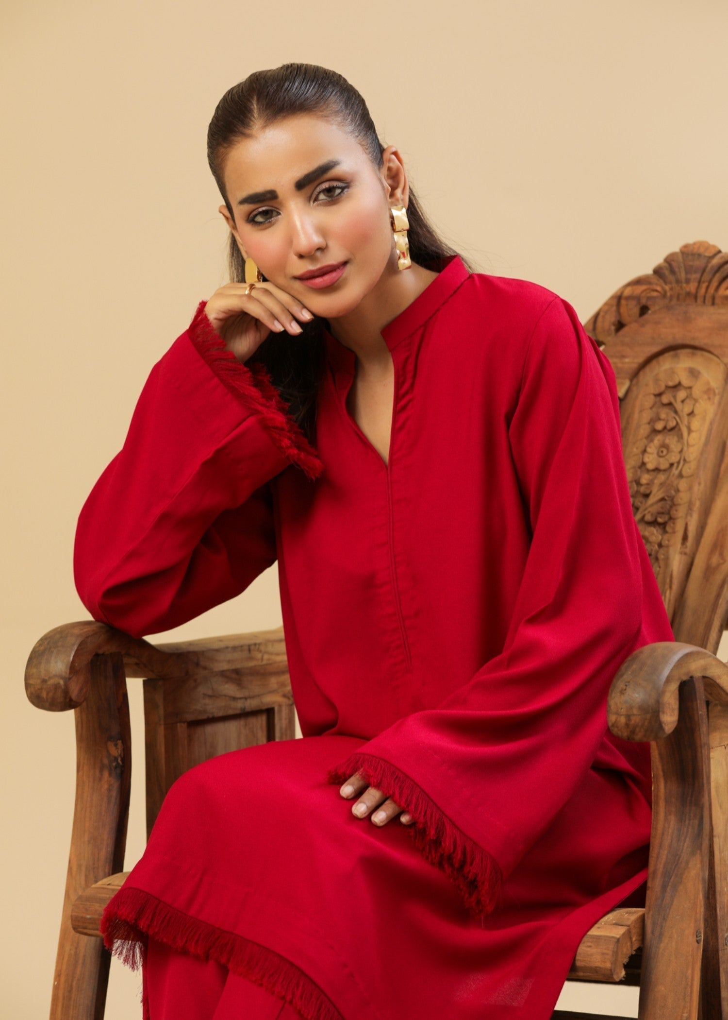 Zenyre Marooon Aura Solid Set Women 2pcs