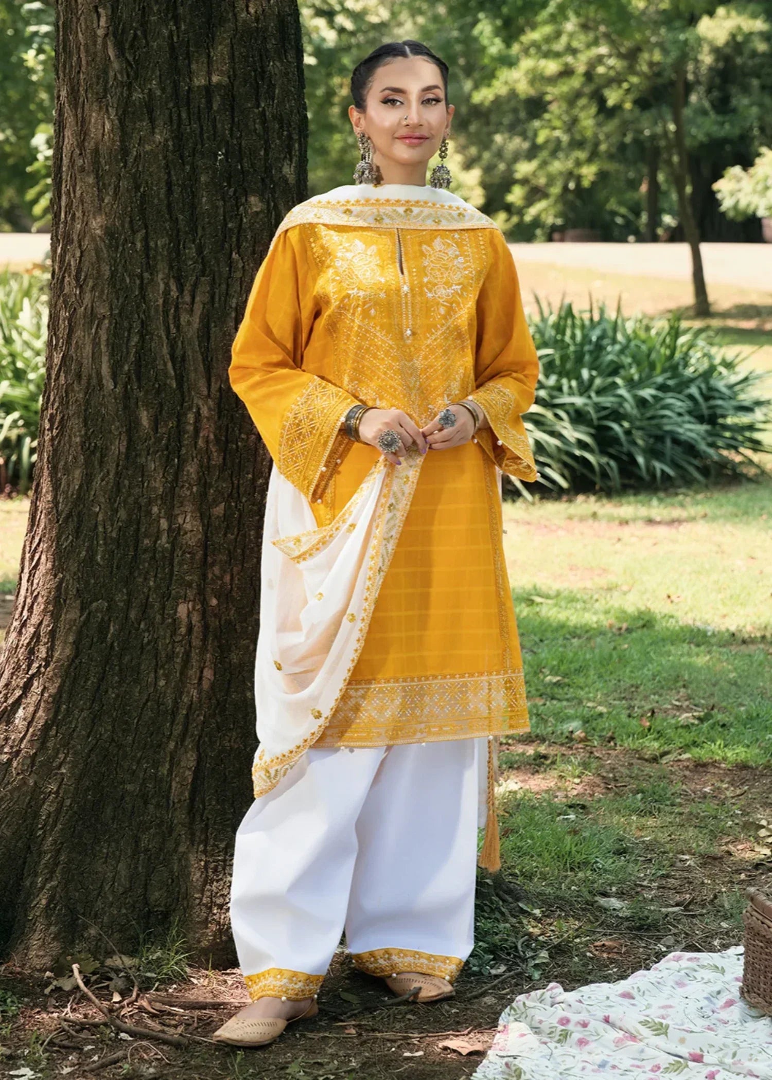 Hemstitch Saffron Petal Women 3pcs