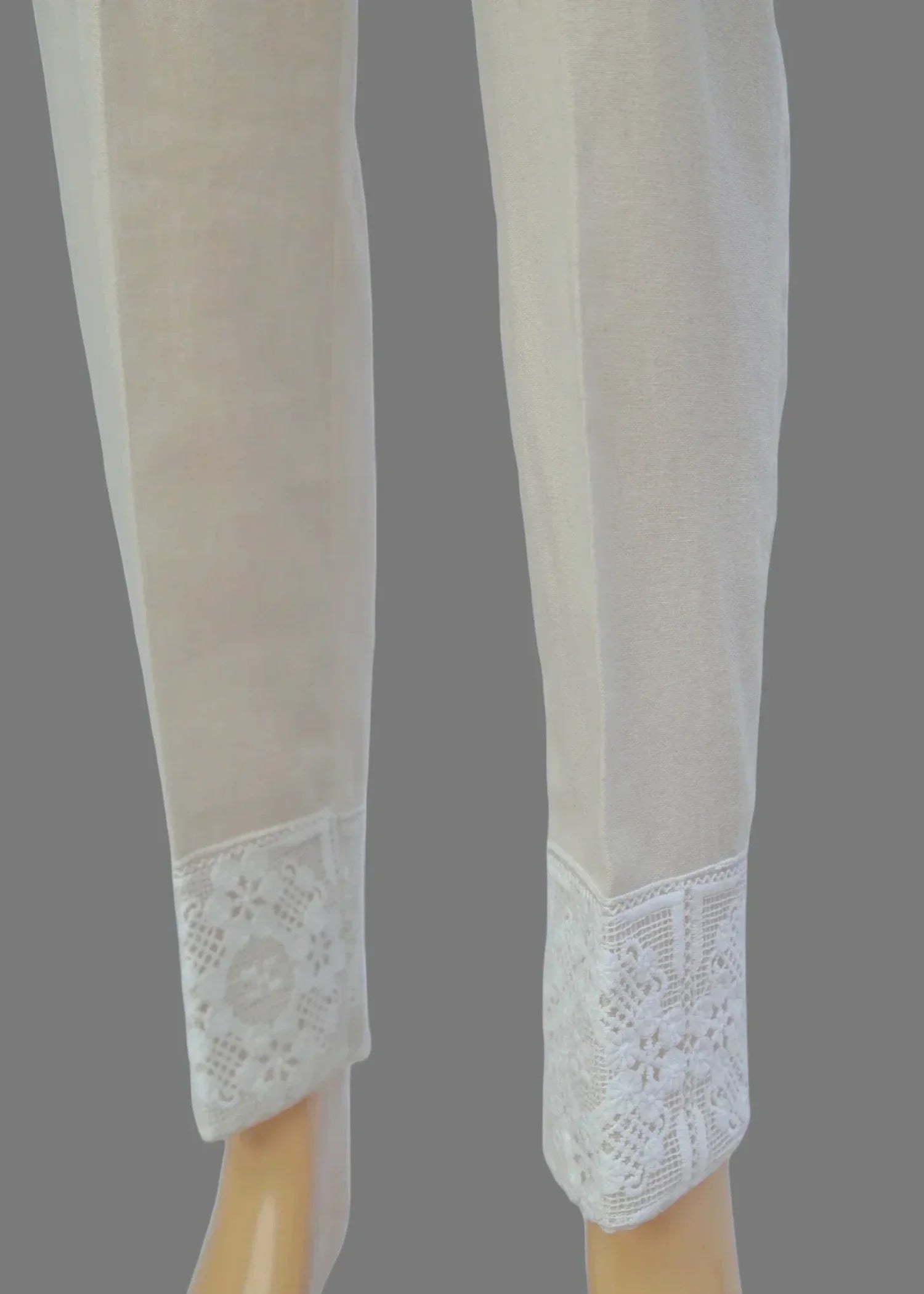 Urban Cut Linen Ivory Fabric Heavy Embroidery Stitched Trouser 100% Cotton Pre Shrinked Women 1pcs