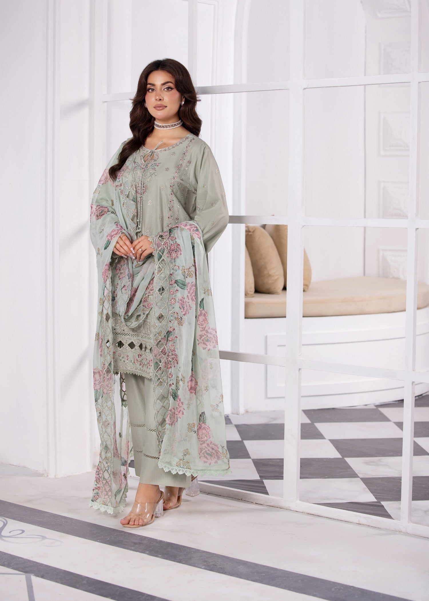 Bin Tayyab (BT006287 PST GRN) Women 3pcs