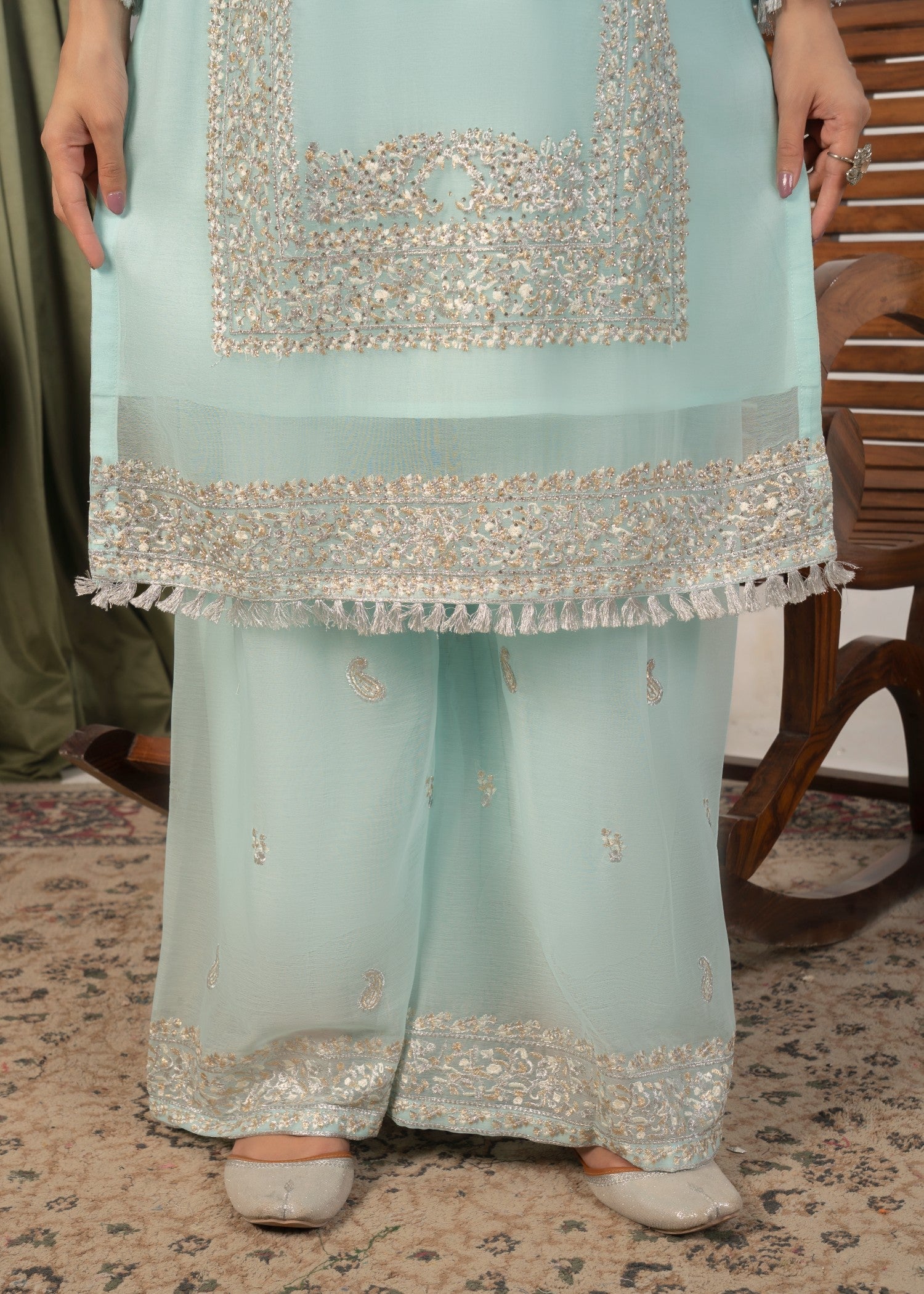 Four Season Boutique DILRUBA CHIFFON ICEBLUE Women 3pcs