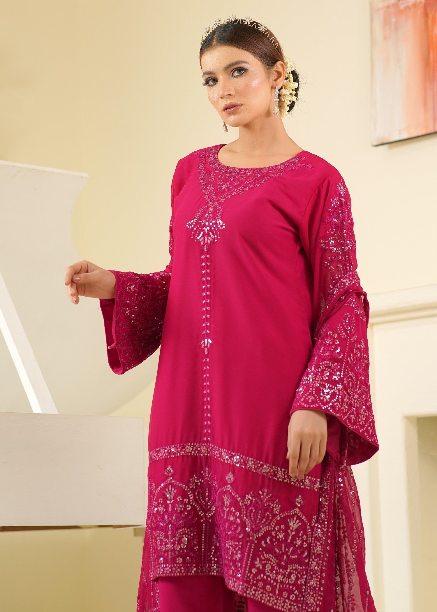 Rangoon Clothing Nameera Hot Pinkhoit Women 4pcs