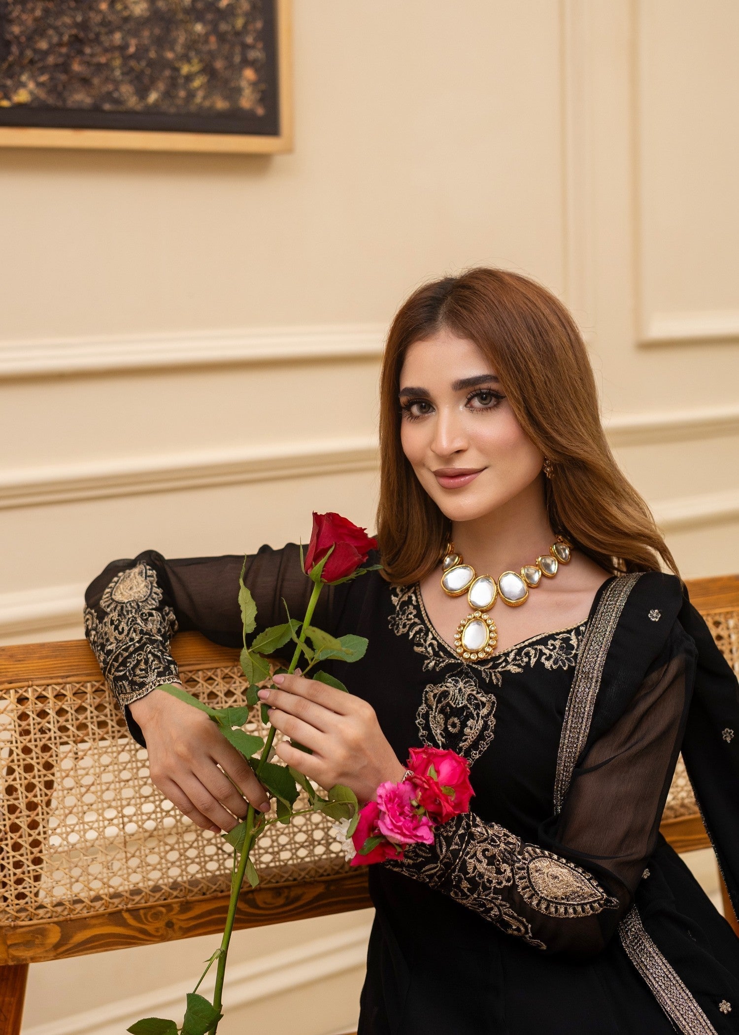 Alyssa BLACK MAXI ALL304 Women 3pcs