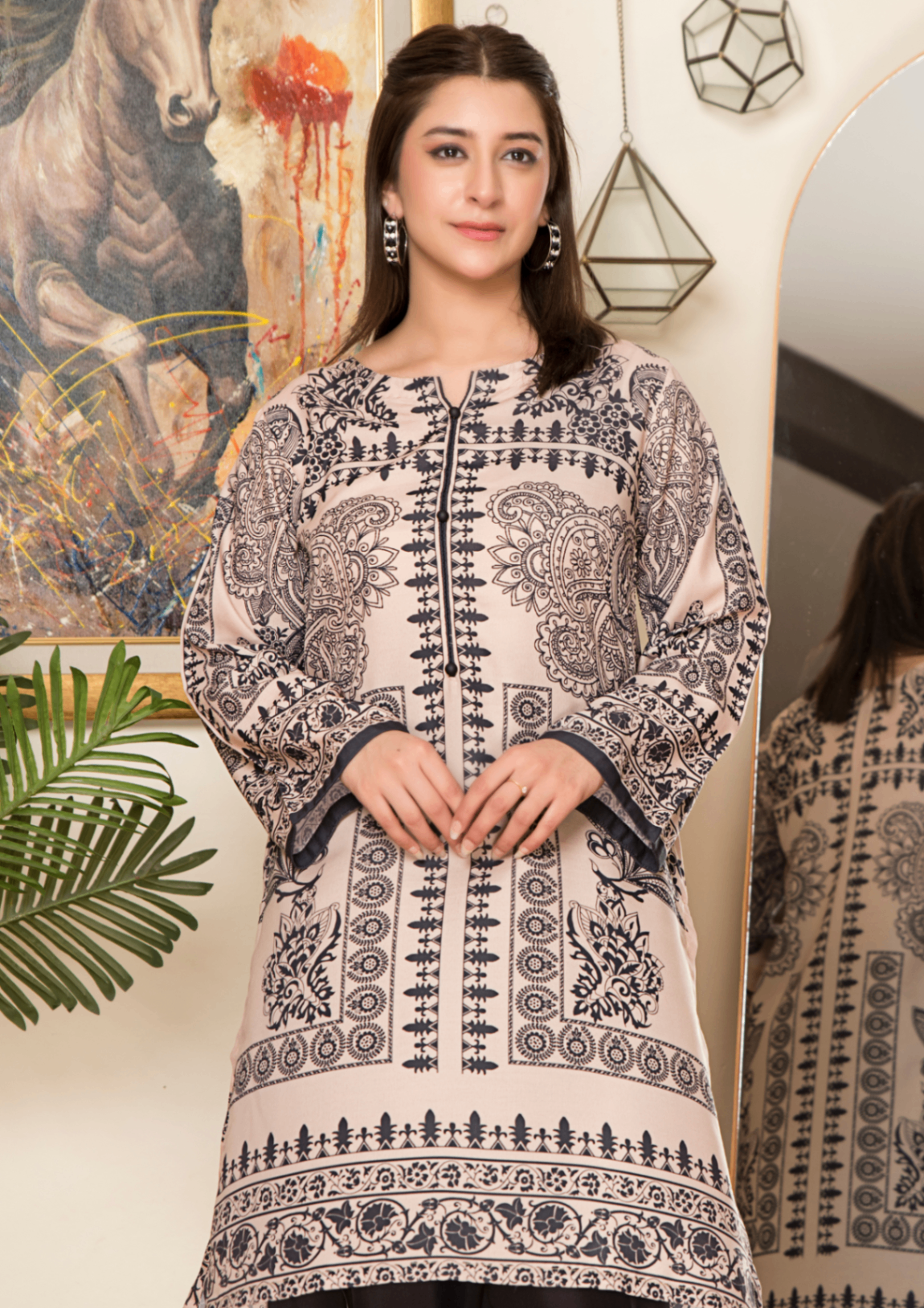 Yolo Pret Printed Arabic Silk Lawn Set ASLS A25 0007 Women 2pcs
