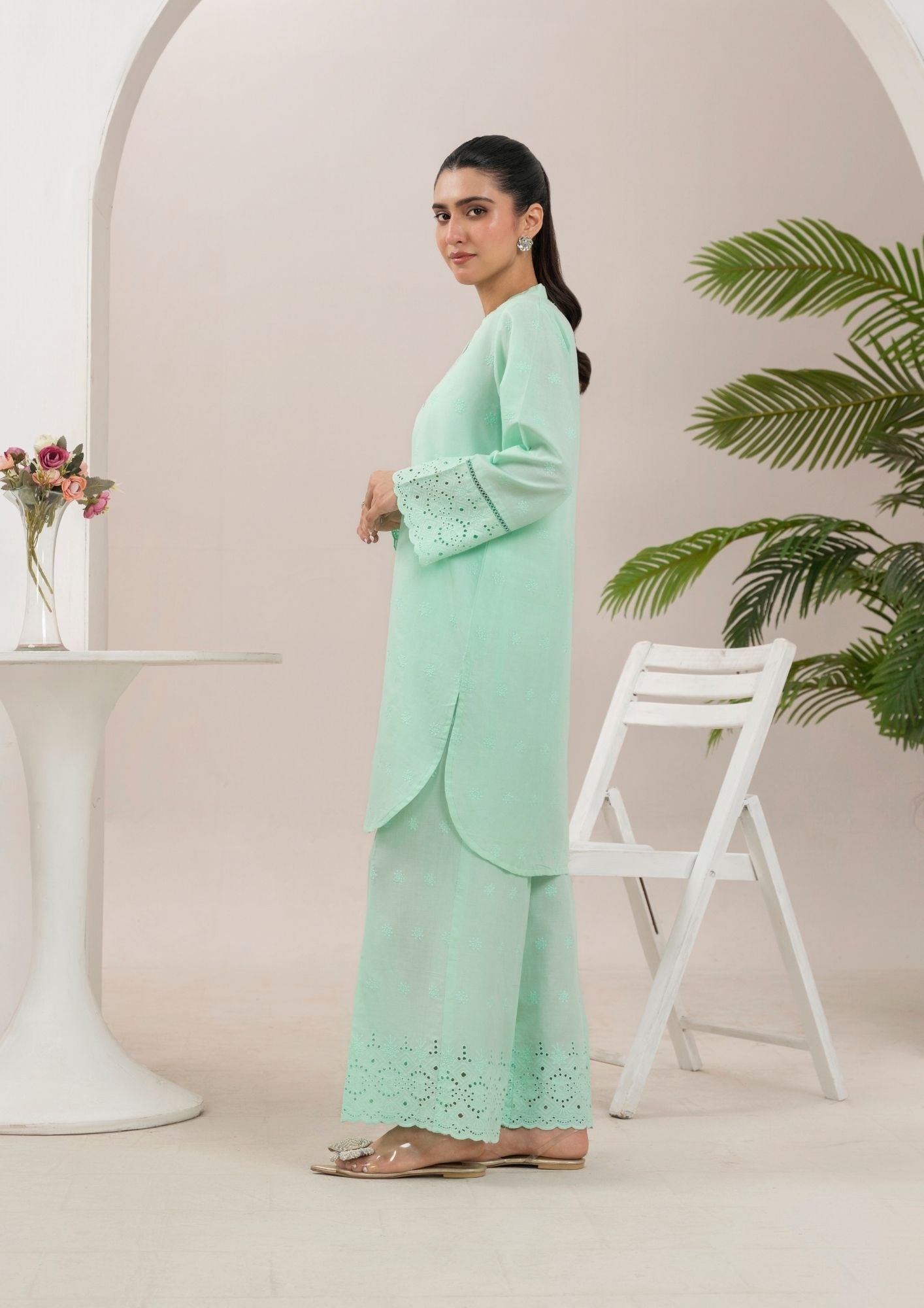 Yolo Pret Schiffli Embroidered Set Rozana S25 0020 Women 2pcs