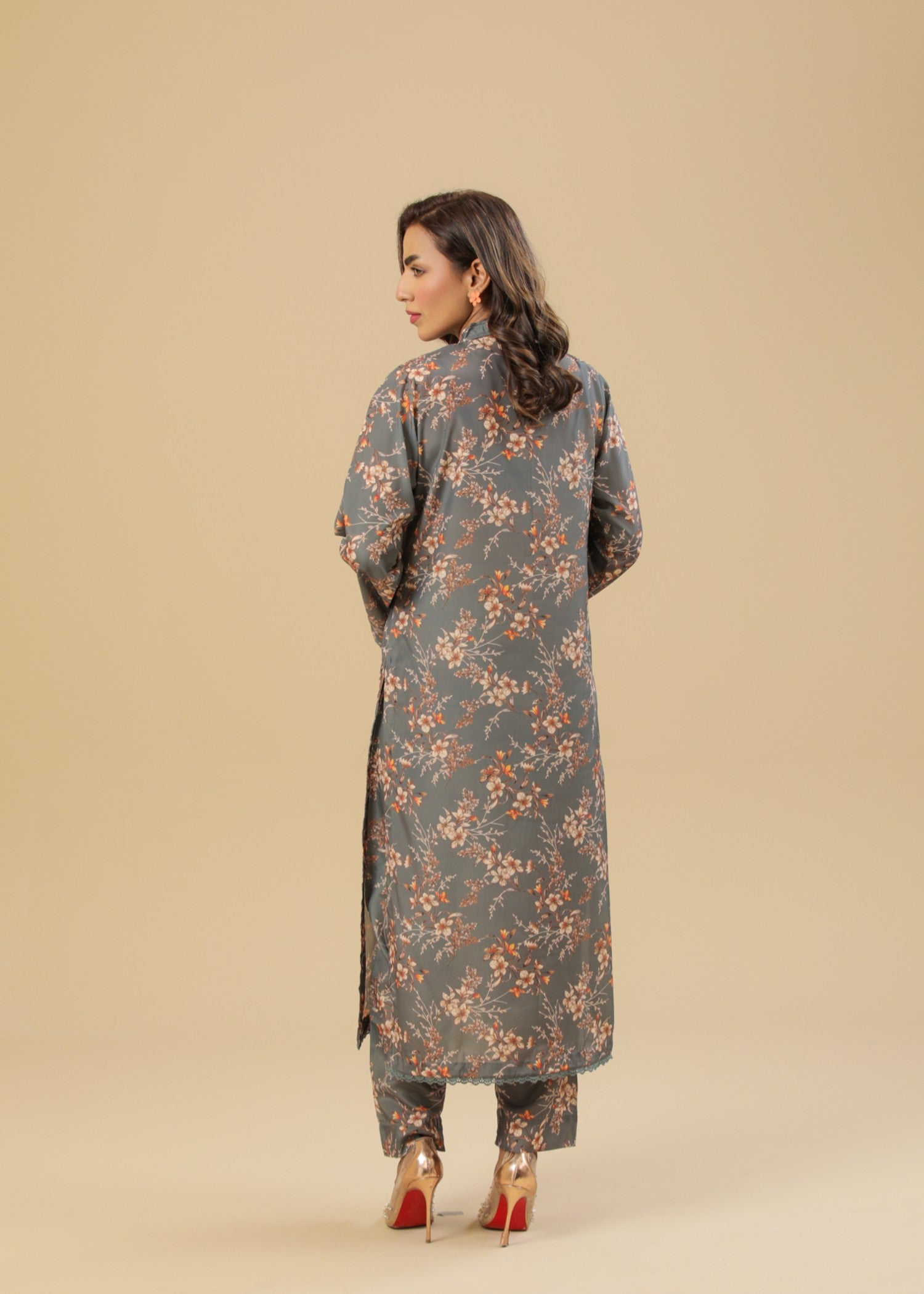 Zenyre Grey Lily Printed Set Women 2pcs