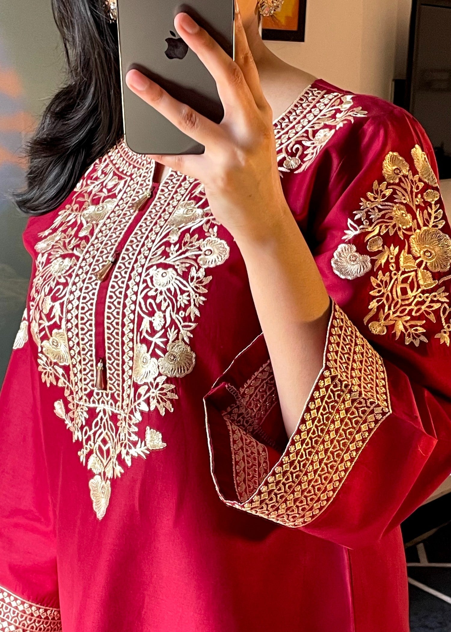 Tehzeeb Libas LAIBA MAROON ELEGANCE EMBROIDERED Women 2pcs