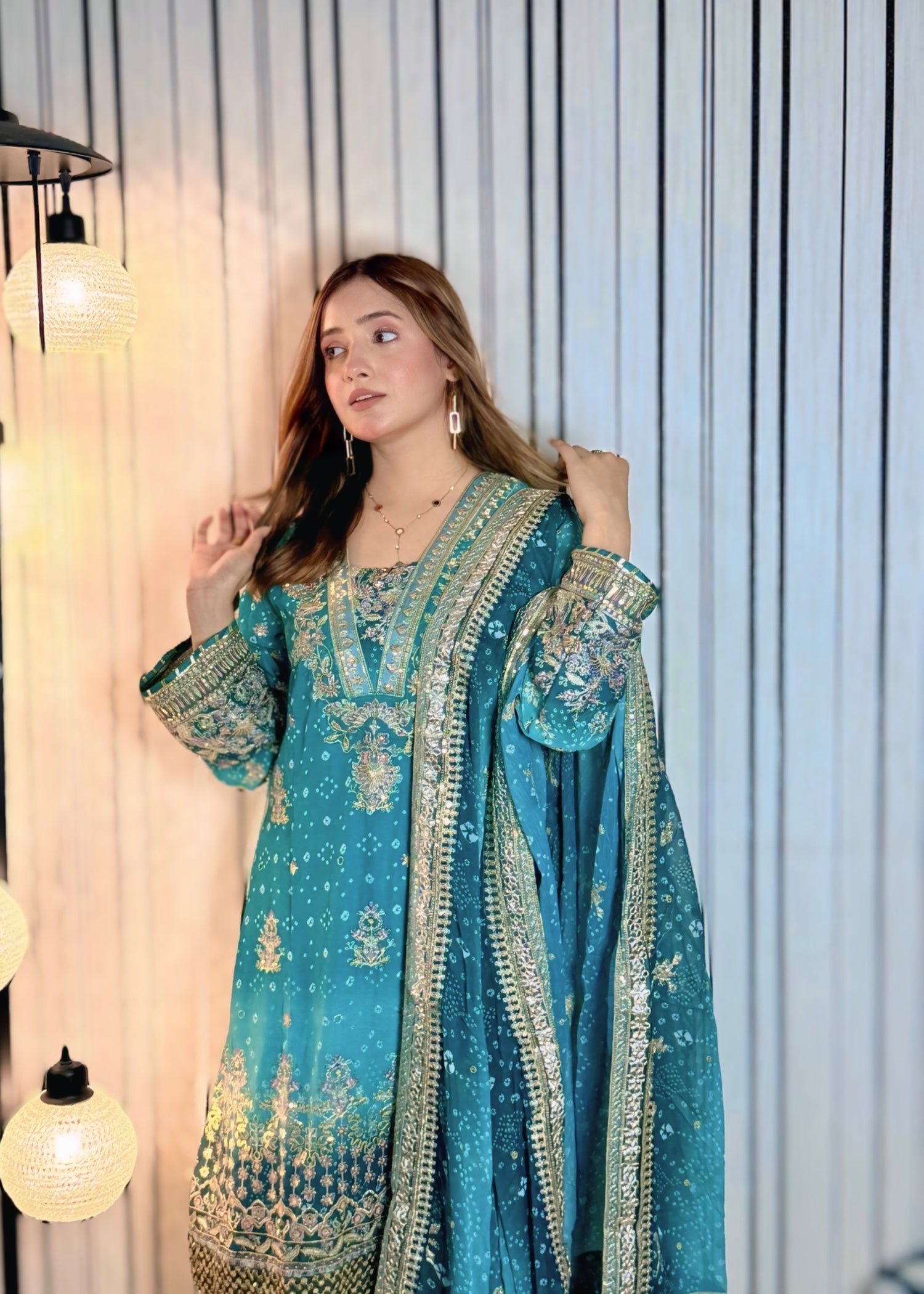 Suits By Sadia Aqua teal Women 3pcs