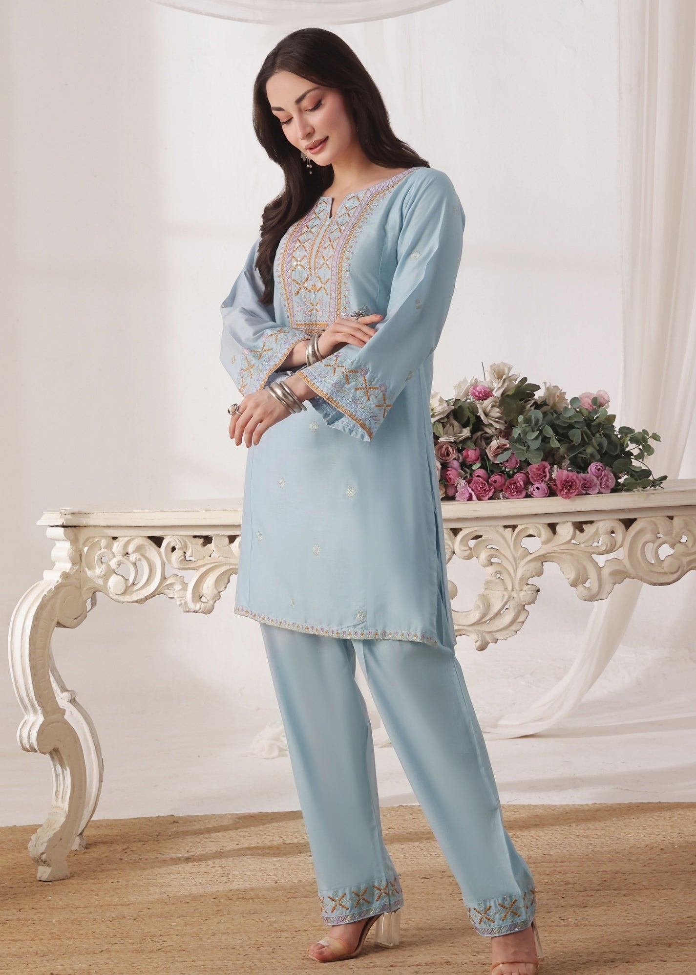 Ayra Pret Sehar ice Blue Women 2pcs