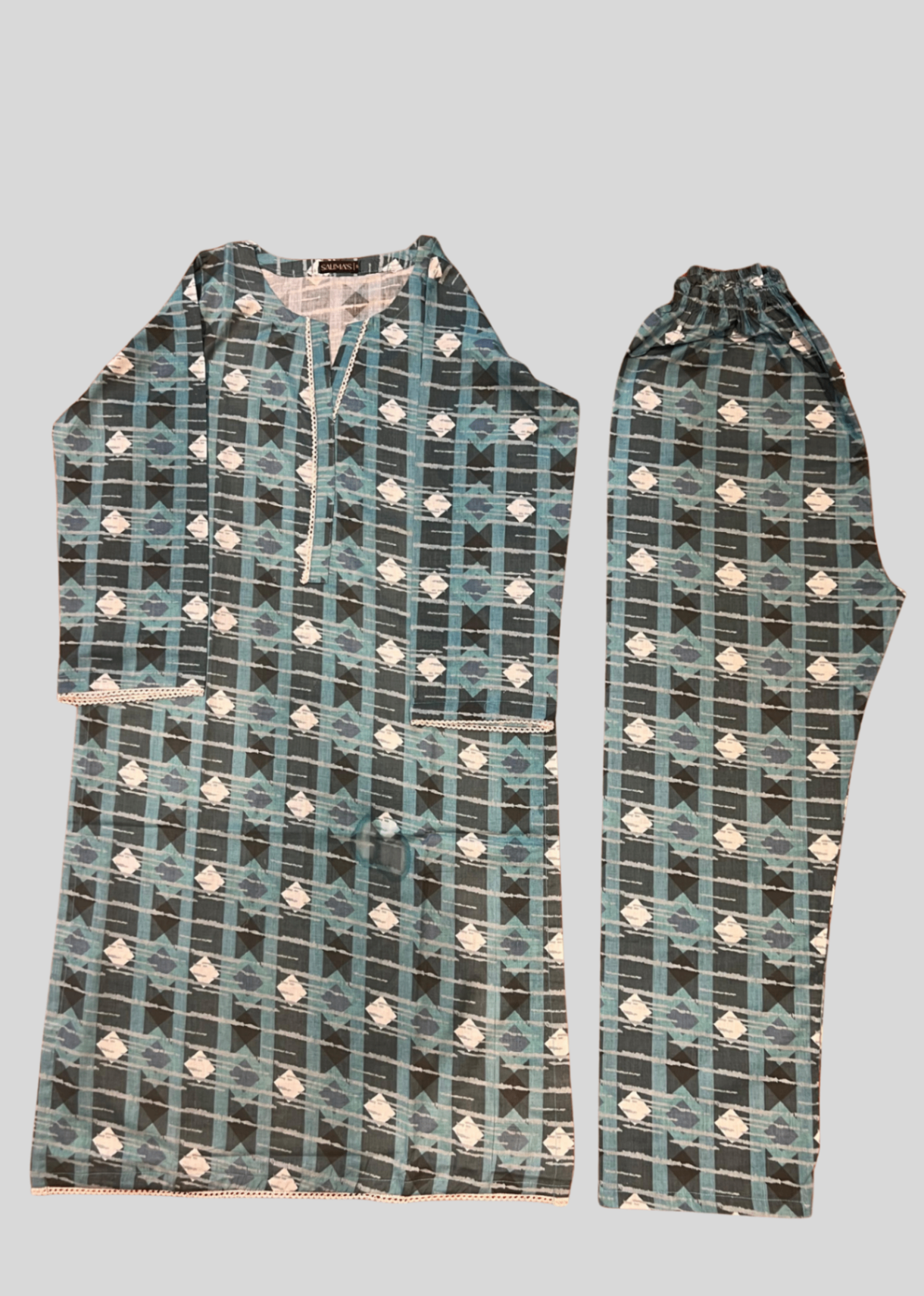 Salimas Stylish Checked Pattern Lawn Suit Women 2pcs