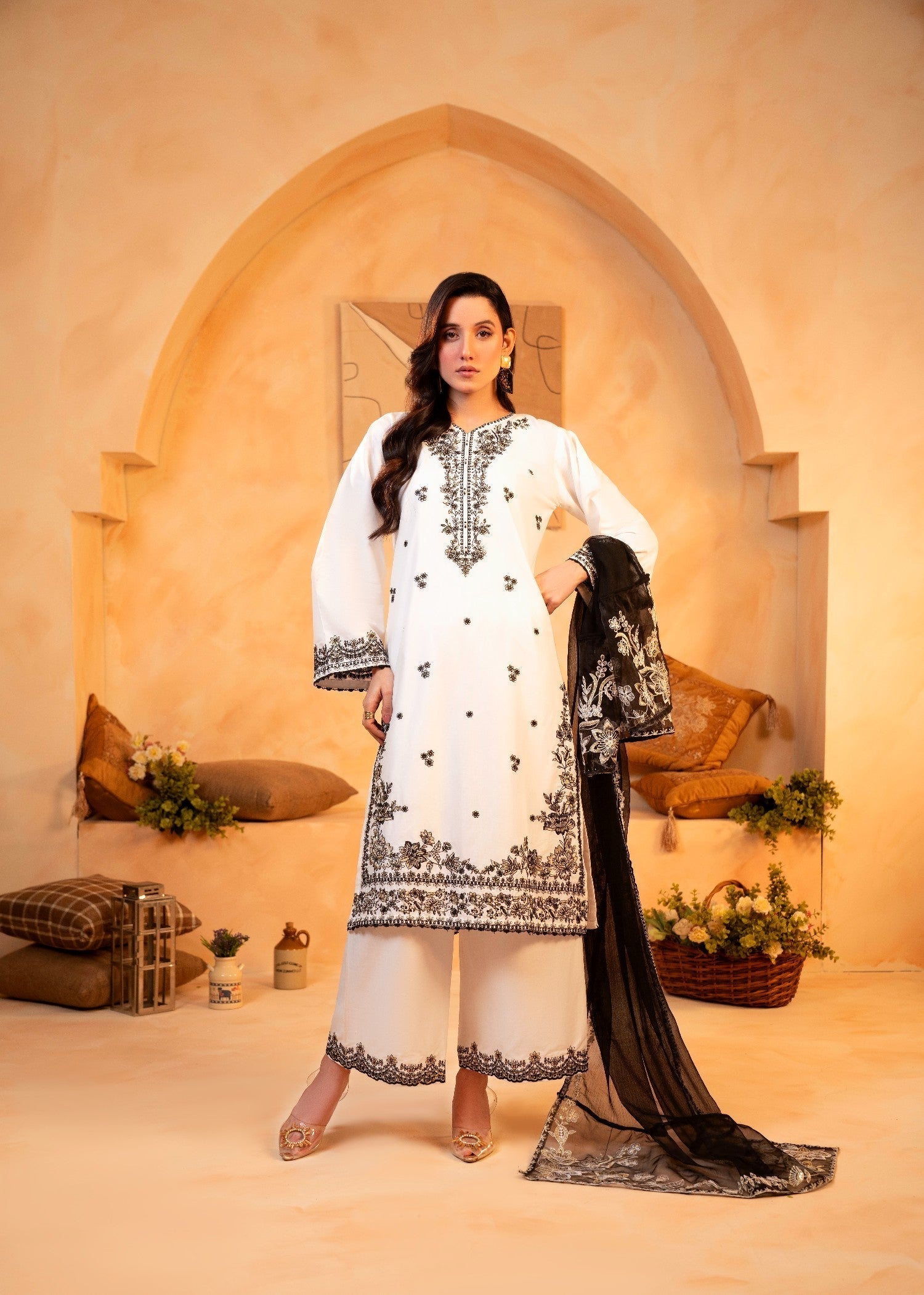 Shehroz Fashion White Orchid Women 3pcs