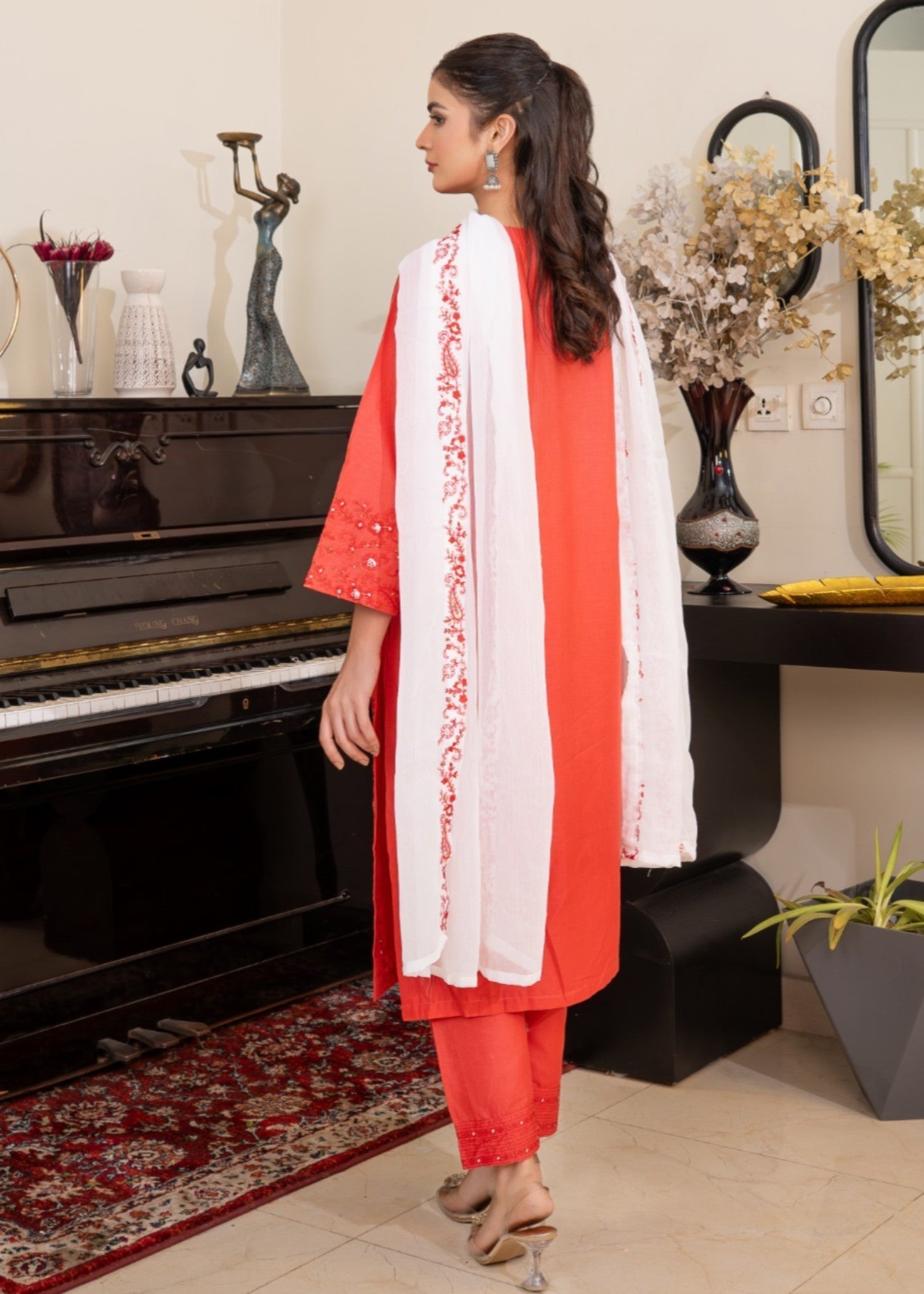 Tehzeeb Libas FLAME AURA EMBROIDERED Women 3pcs