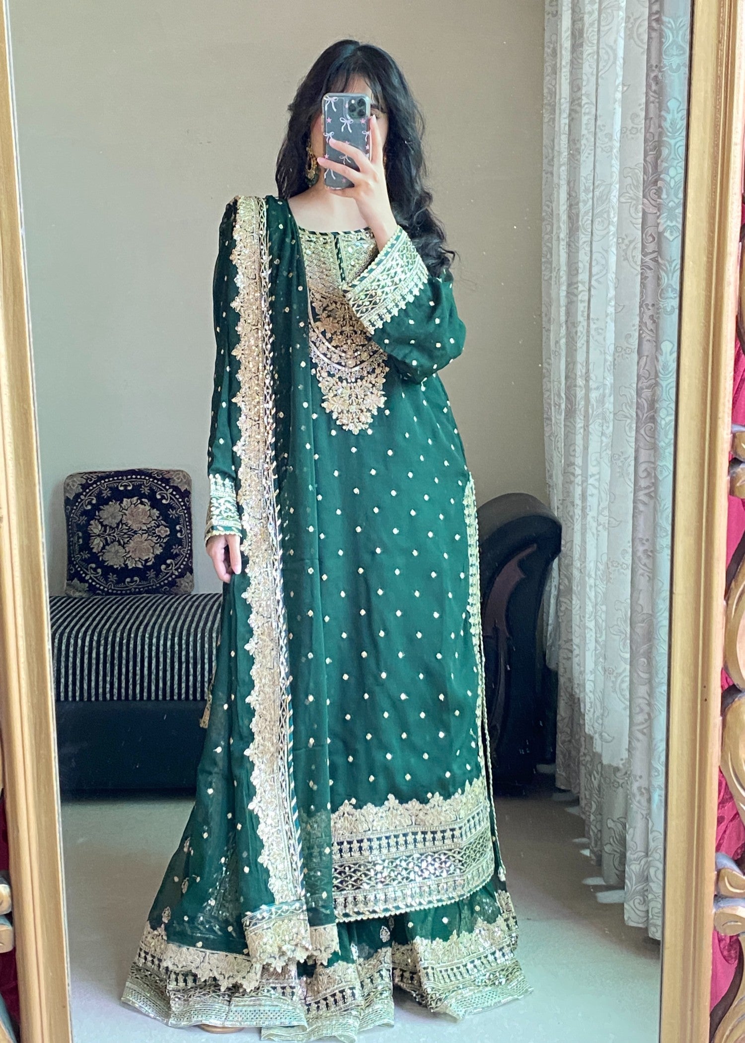 Four Season Boutique HASEENS FARSHY BOTTLE GREEN Women 3pcs