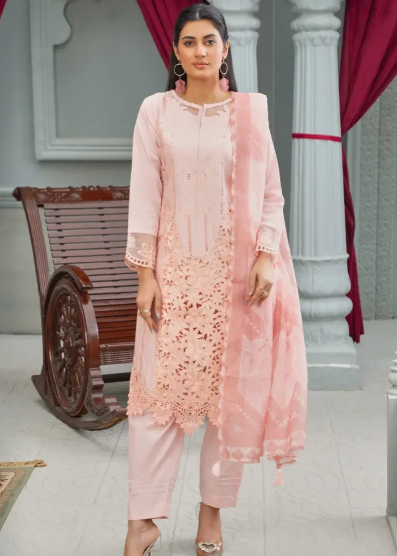 Designer Rack luxury peachy pink Women 3pcs