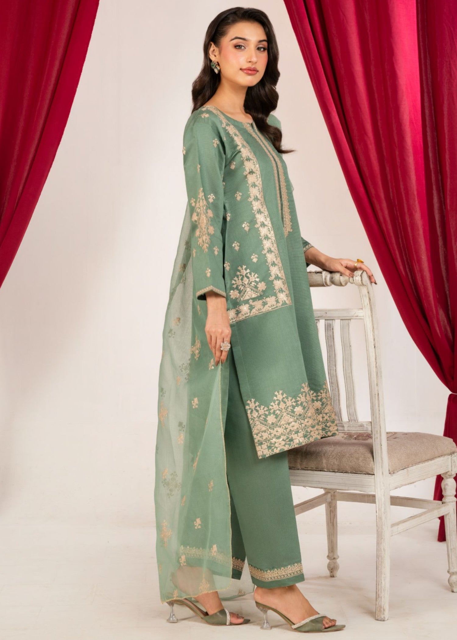 Al Burhan Apparel NAAZISH SEA GREEN Women 3pcs