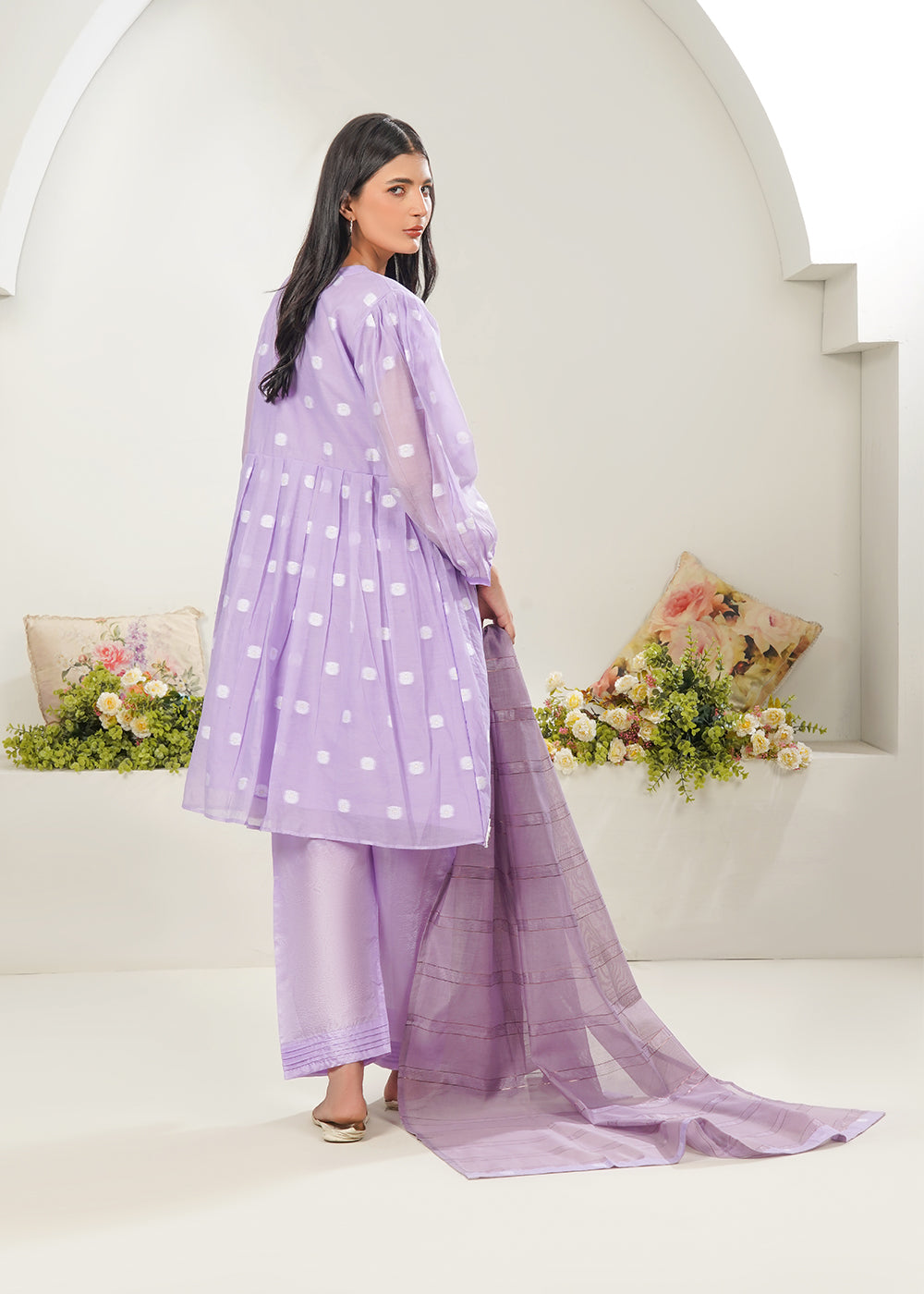 Elara Official Lilac Charm Frock set Women 3pcs