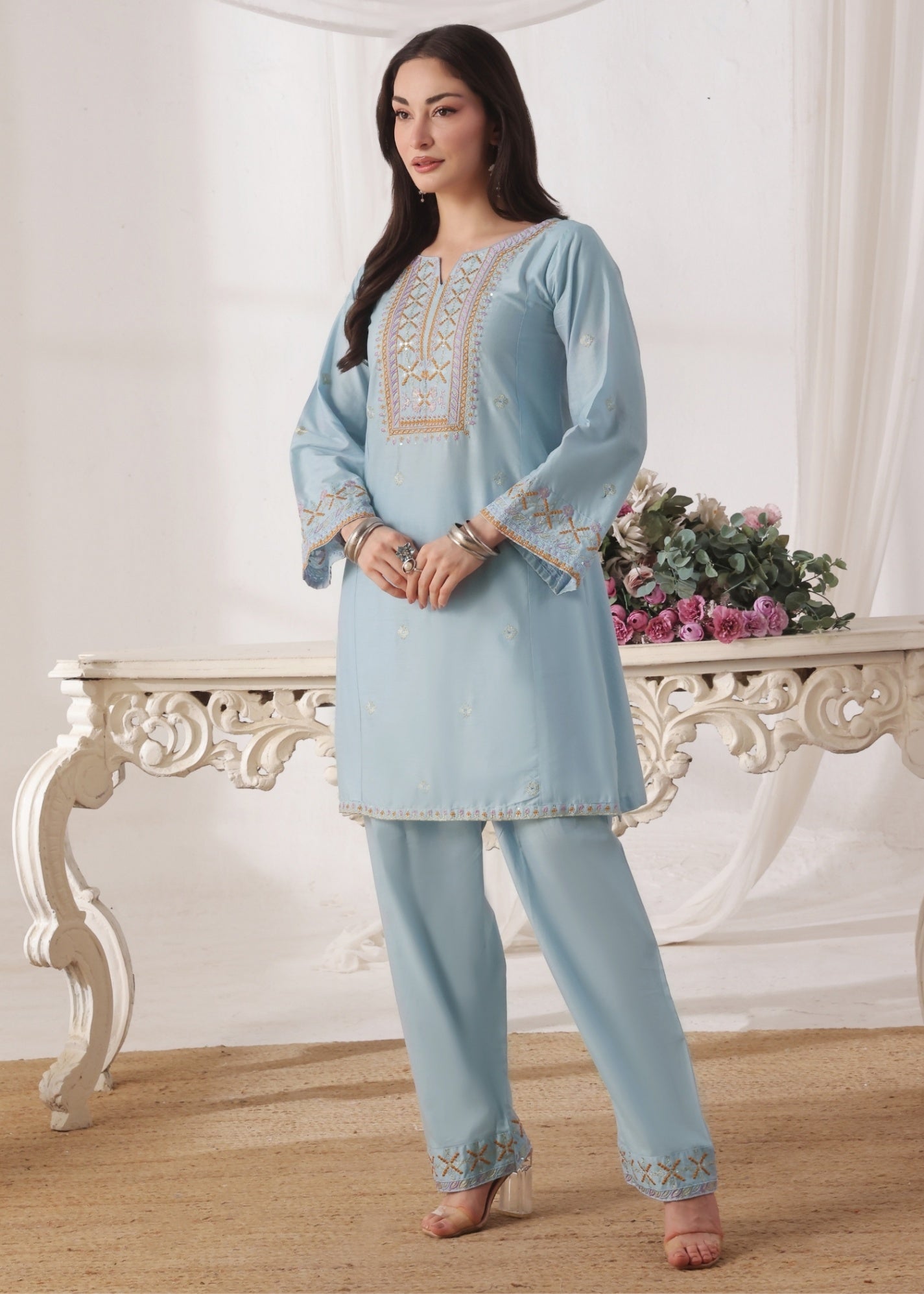 Ayra Pret Sehar ice Blue Women 2pcs